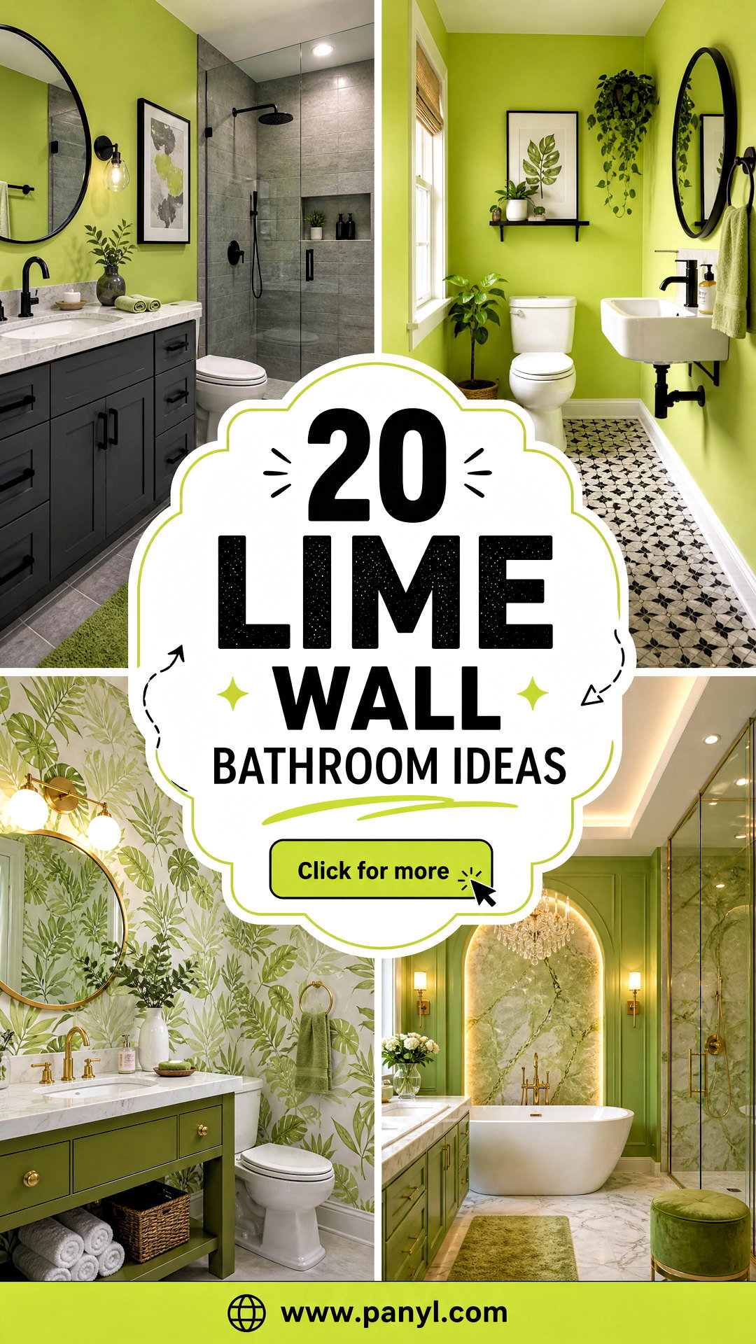 20 Lime Wall Bathroom Ideas Spa-Like Style for Small Spaces - 20 Lime Wall Bathroom Ideas: Spa-Like Style for Small Spaces