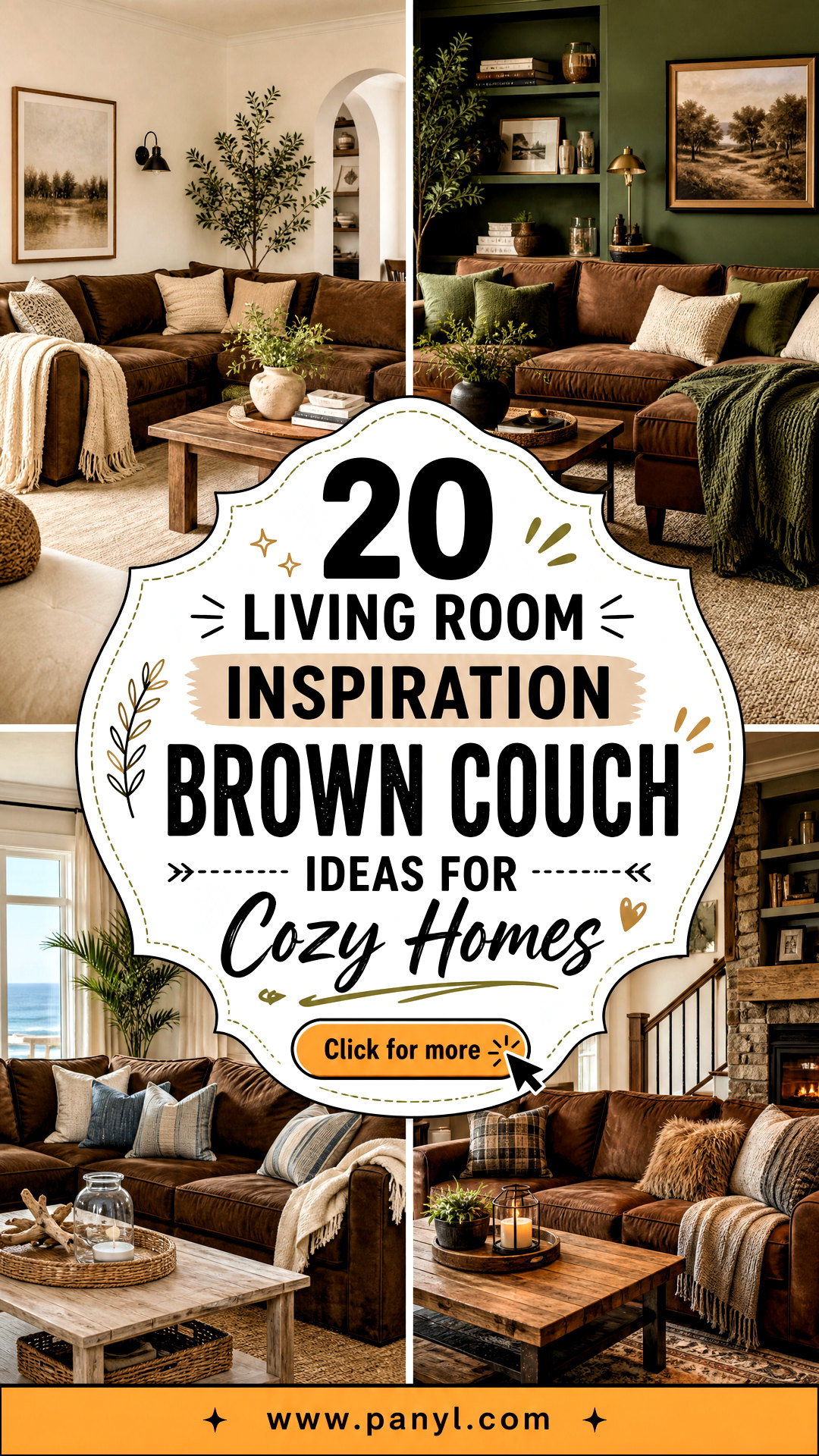 20 Living Room Inspiration Brown Couch Ideas for Cozy Homes - 20 Living Room Inspiration Brown Couch Ideas for Cozy Homes