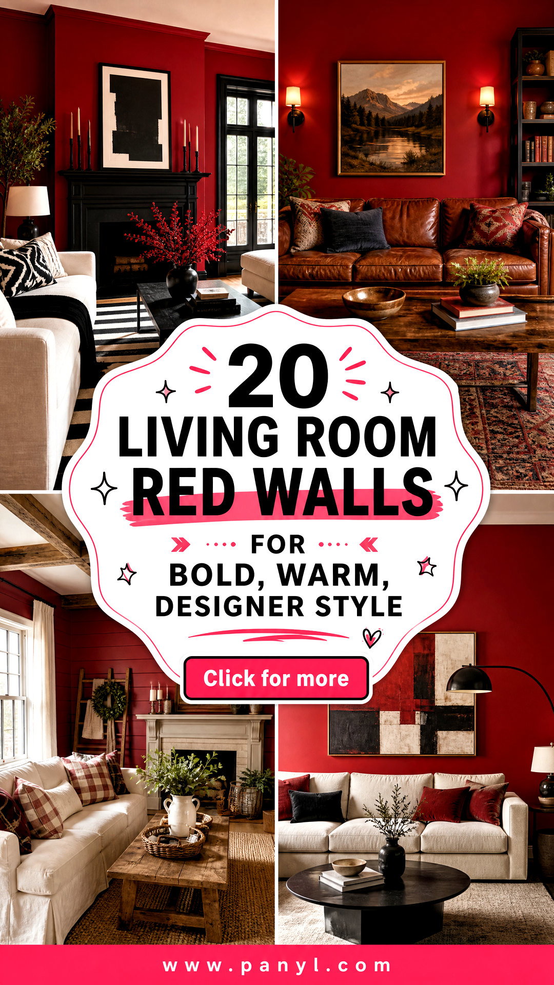 20 Living Room Red Walls for Bold Warm Designer Style - 20 Living Room Red Walls for Bold, Warm, Designer Style