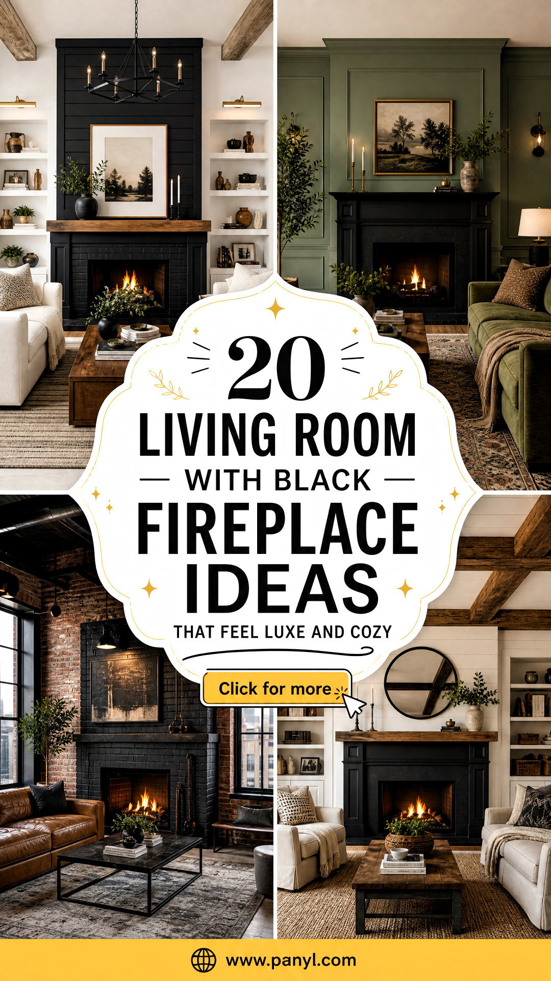20 Living Room With Black Fireplace Ideas That Feel Luxe and Cozy - 20 Living Room With Black Fireplace Ideas That Feel Luxe and Cozy
