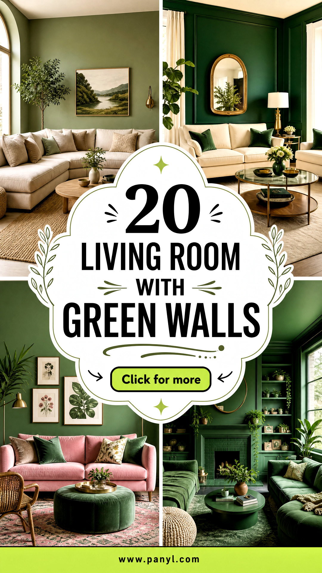 20 Living Room With Green Walls for Fresh Stylish Spaces - 20 Living Room With Green Walls for Fresh, Stylish Spaces