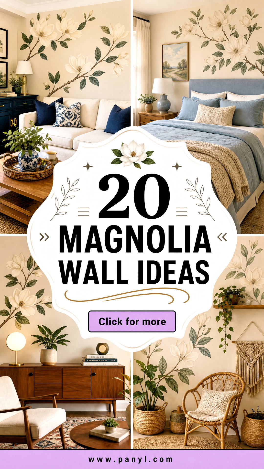 20 Magnolia Wall Ideas for Charming Modern Farmhouse Style - 20 Magnolia Wall Ideas for Charming, Modern Farmhouse Style