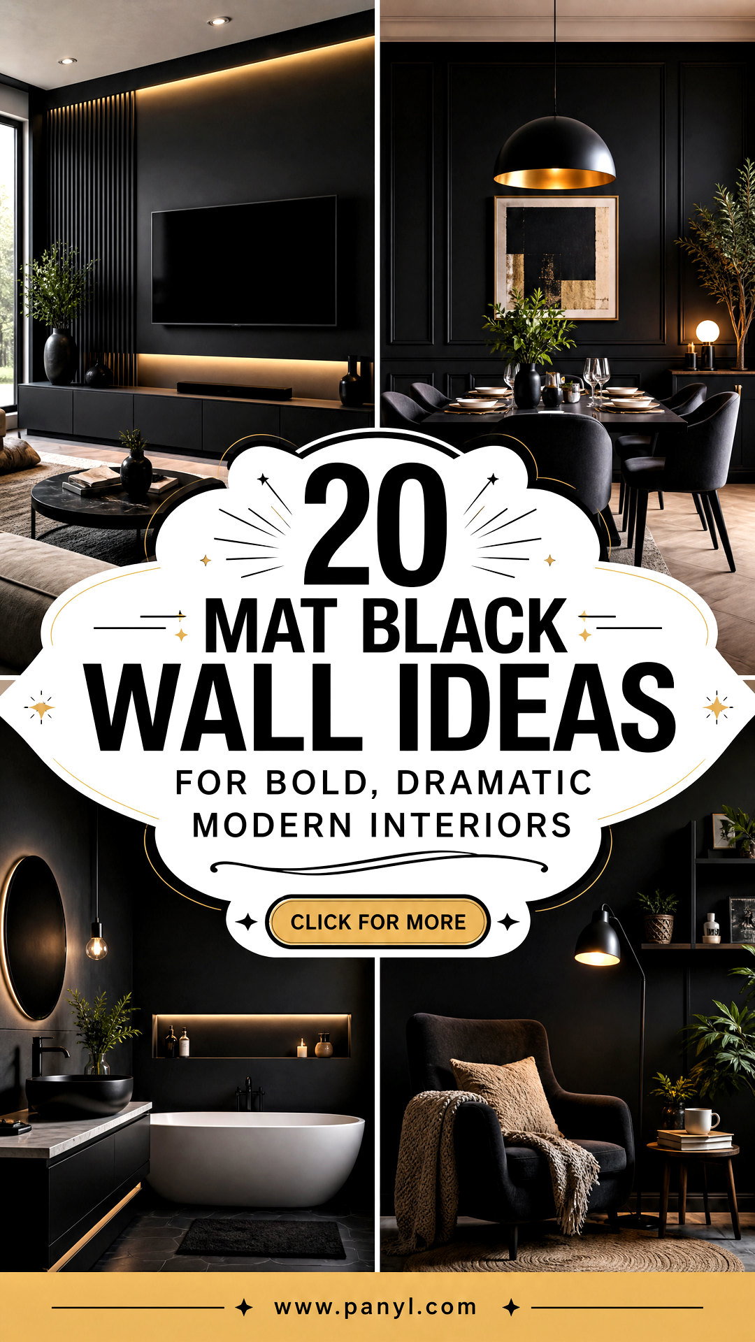 20 Mat Black Wall Ideas for Bold Dramatic Modern Interiors - 20 Mat Black Wall Ideas for Bold, Dramatic Modern Interiors