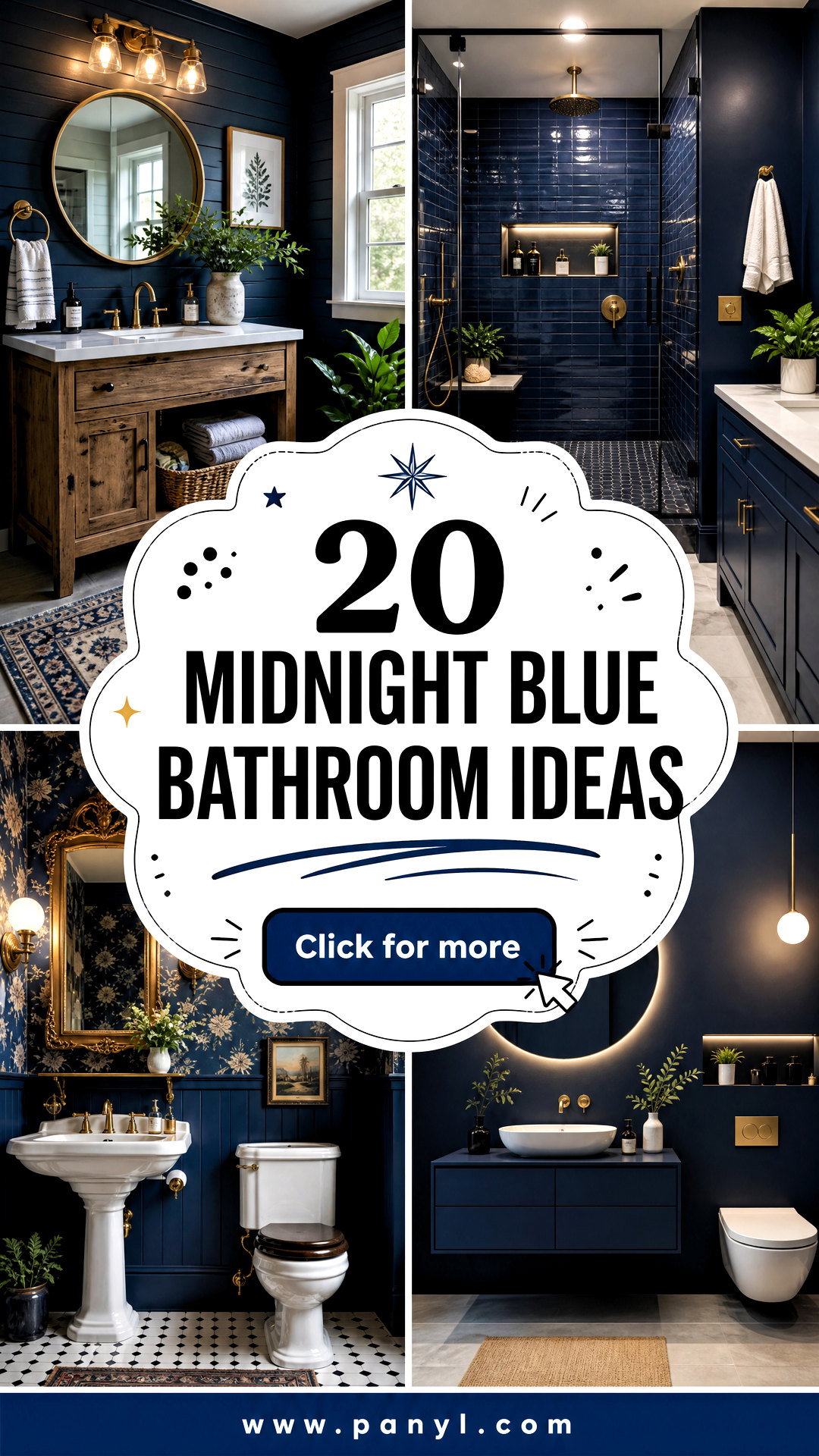 20 Midnight Blue Bathroom Ideas for a Luxe Relaxing Retreat - 20 Midnight Blue Bathroom Ideas for a Luxe, Relaxing Retreat