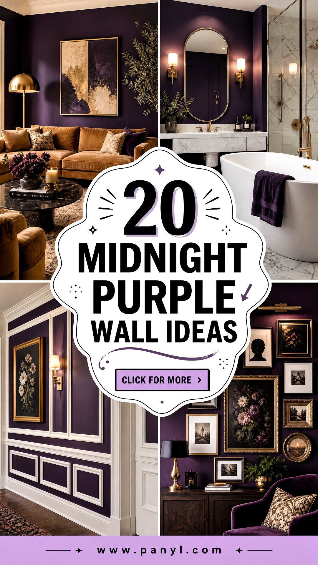 20 Midnight Purple Wall Ideas Moody Style for Cozy Bedrooms - 20 Midnight Purple Wall Ideas: Moody Style for Cozy Bedrooms
