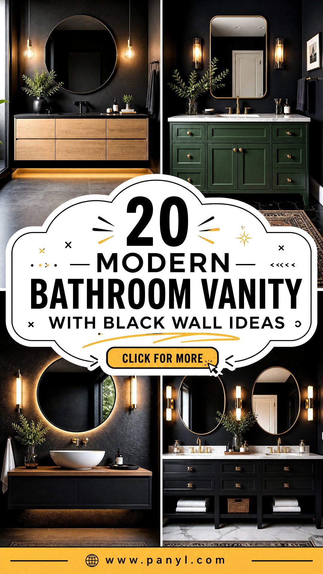 20 Modern Bathroom Vanity With Black Wall Ideas Luxe Styling Tips - 20 Modern Bathroom Vanity With Black Wall Ideas: Luxe Styling Tips