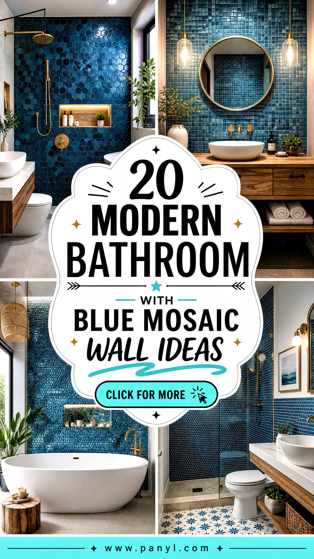 20 Modern Bathroom With Blue Mosaic Wall Ideas Spa-Inspired - 20 Modern Bathroom With Blue Mosaic Wall Ideas: Spa-Inspired