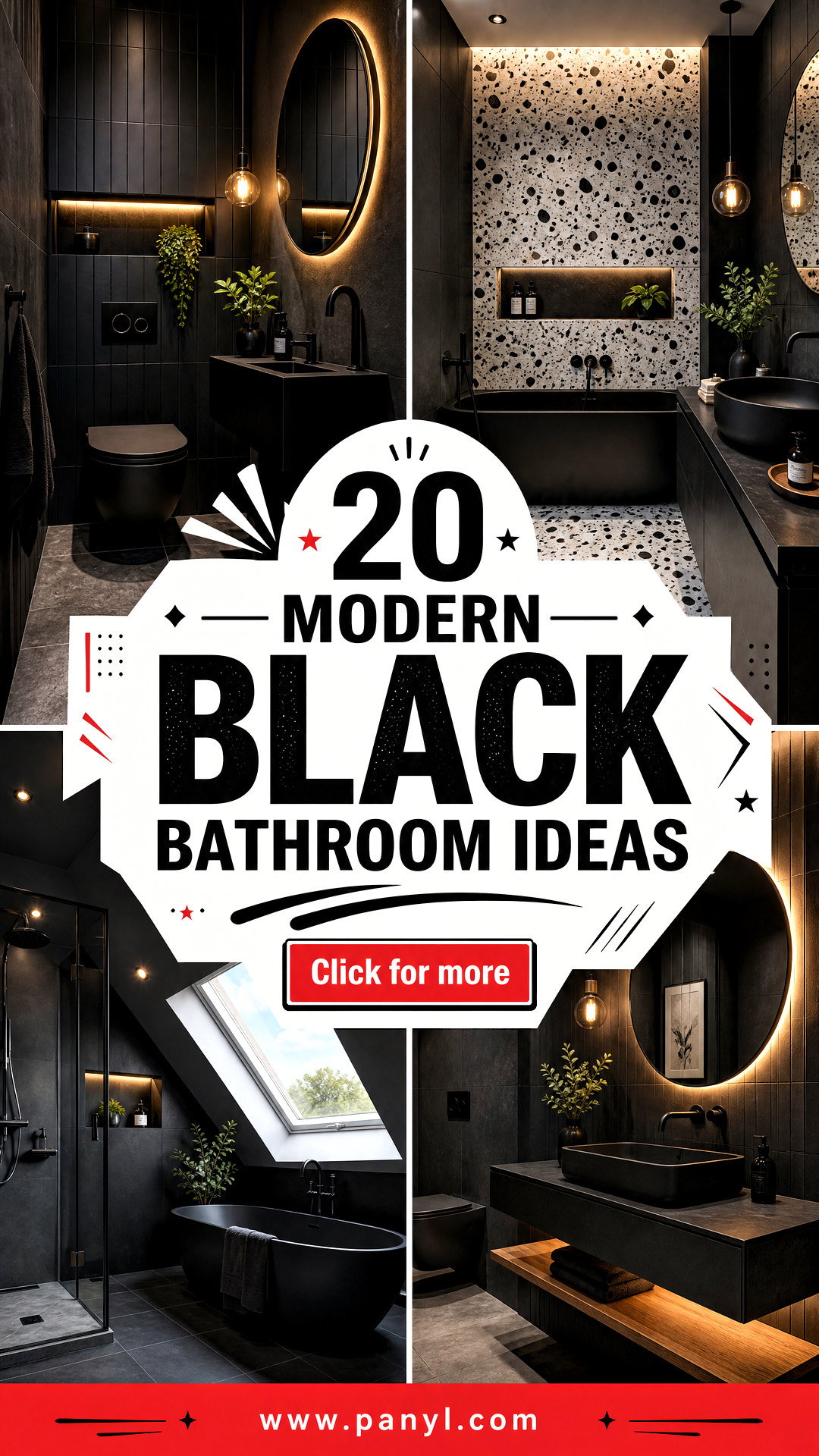 20 Modern Black Bathroom Ideas for a Bold Luxe Makeover - 20 Modern Black Bathroom Ideas for a Bold, Luxe Makeover
