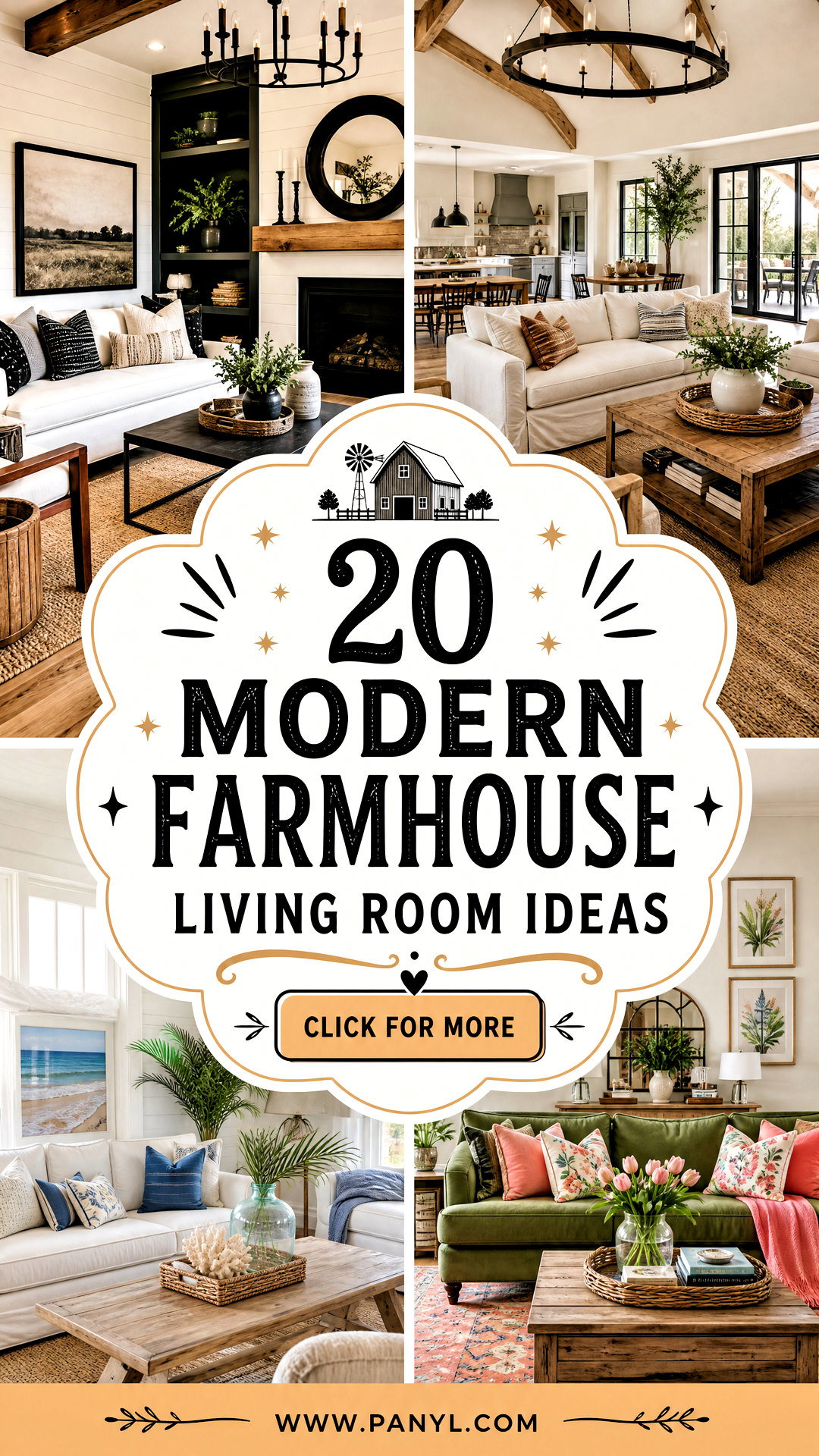 20 Modern Farmhouse Living Room Ideas for Cozy Style at Home - 20 Modern Farmhouse Living Room Ideas for Cozy Style at Home