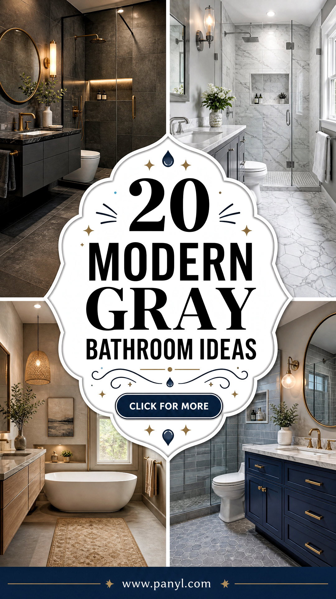 20 Modern Gray Bathroom Ideas for a Sleek Serene Retreat - 20 Modern Gray Bathroom Ideas for a Sleek, Serene Retreat