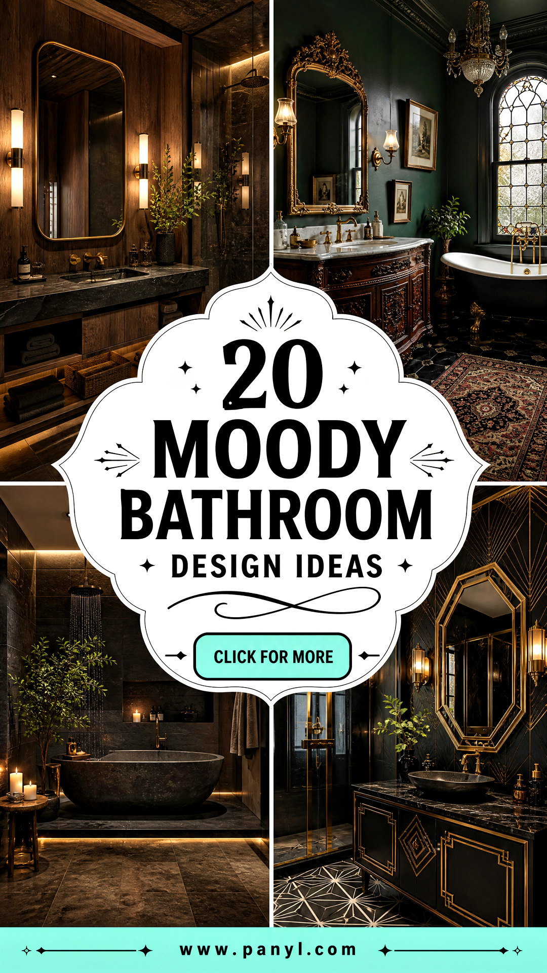 20 Moody Bathroom Design Ideas for a Bold Upscale Look - 20 Moody Bathroom Design Ideas for a Bold, Upscale Look