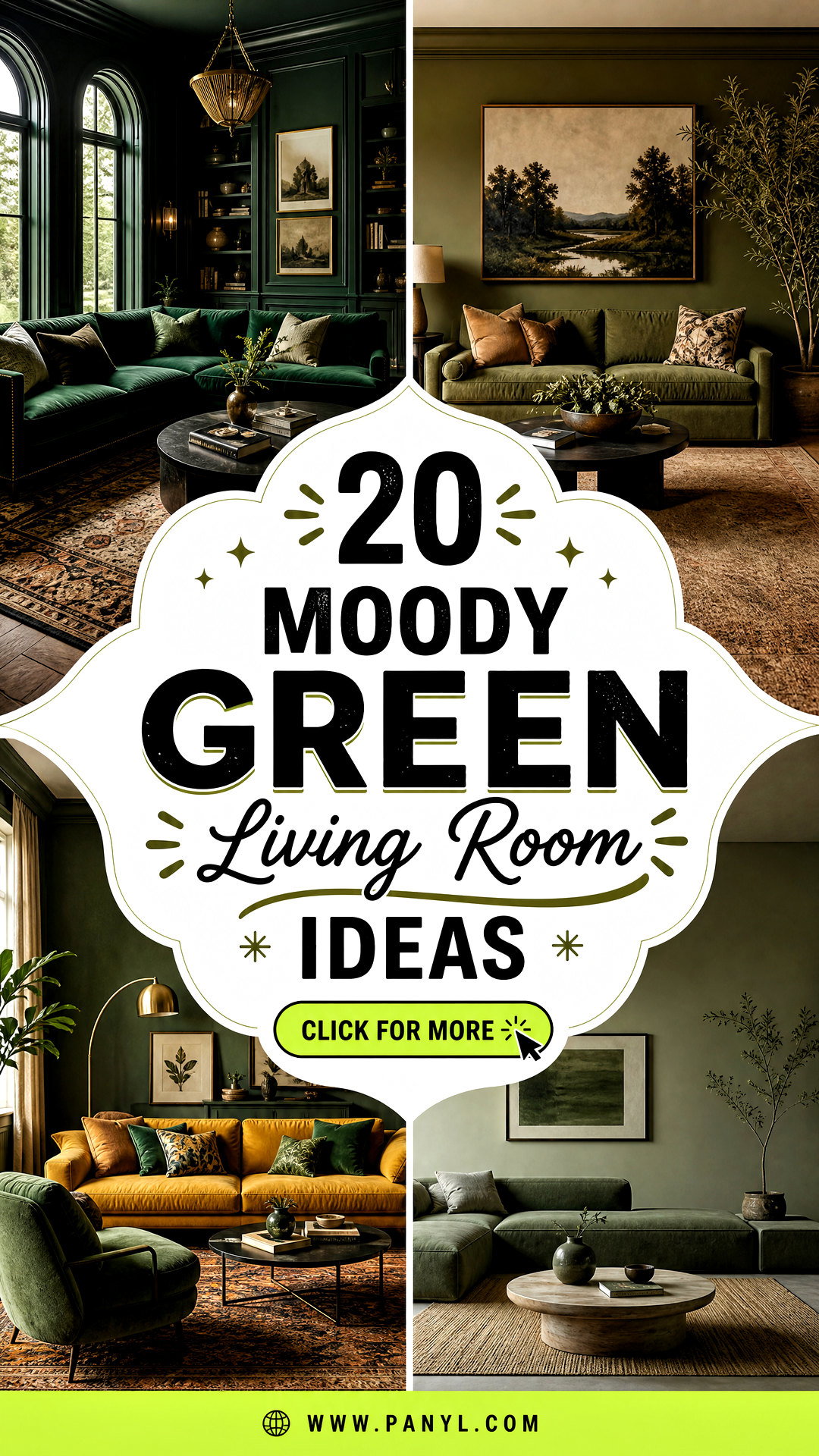 20 Moody Green Living Room Ideas for a Cozy Designer Look - 20 Moody Green Living Room Ideas for a Cozy Designer Look