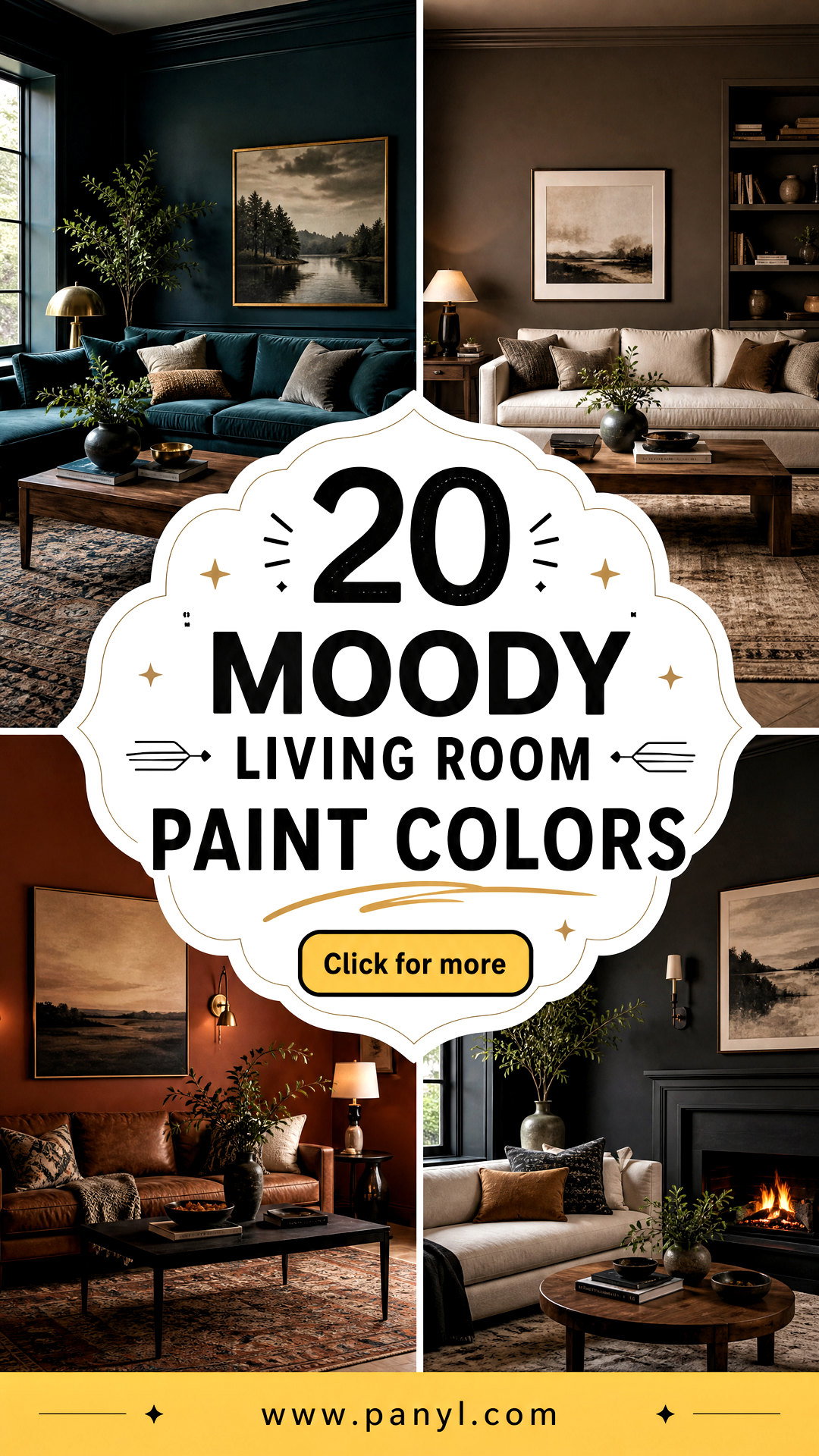 20 Moody Living Room Paint Colors for Cozy Luxe Spaces - 20 Moody Living Room Paint Colors for Cozy, Luxe Spaces