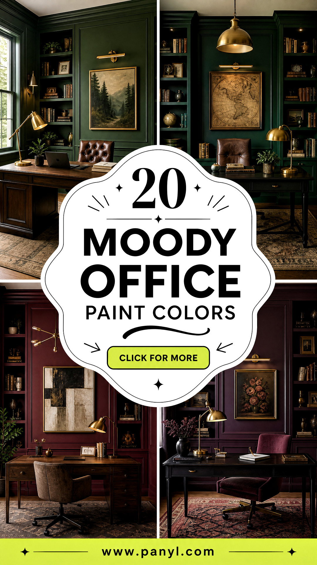 20 Moody Office Paint Colors for a Focused Luxe Workspace - 20 Moody Office Paint Colors for a Focused, Luxe Workspace