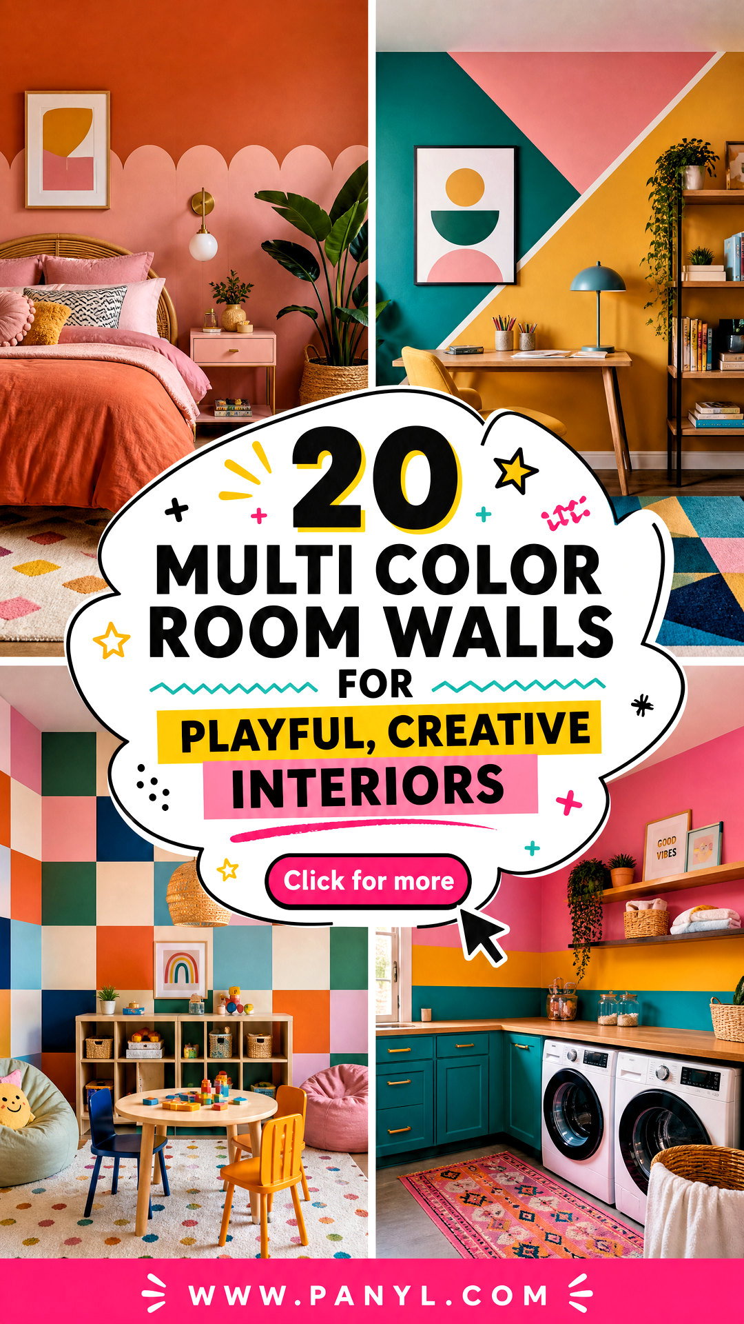 20 Multi Color Room Walls for Playful Creative Interiors - 20 Multi Color Room Walls for Playful, Creative Interiors