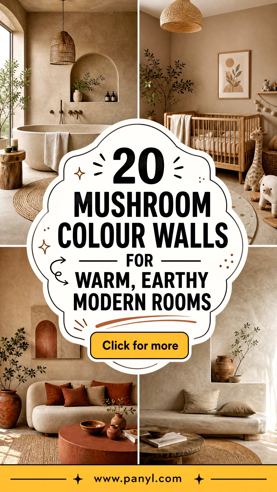 20 Mushroom Colour Walls for Warm Earthy Modern Rooms - 20 Mushroom Colour Walls for Warm, Earthy Modern Rooms