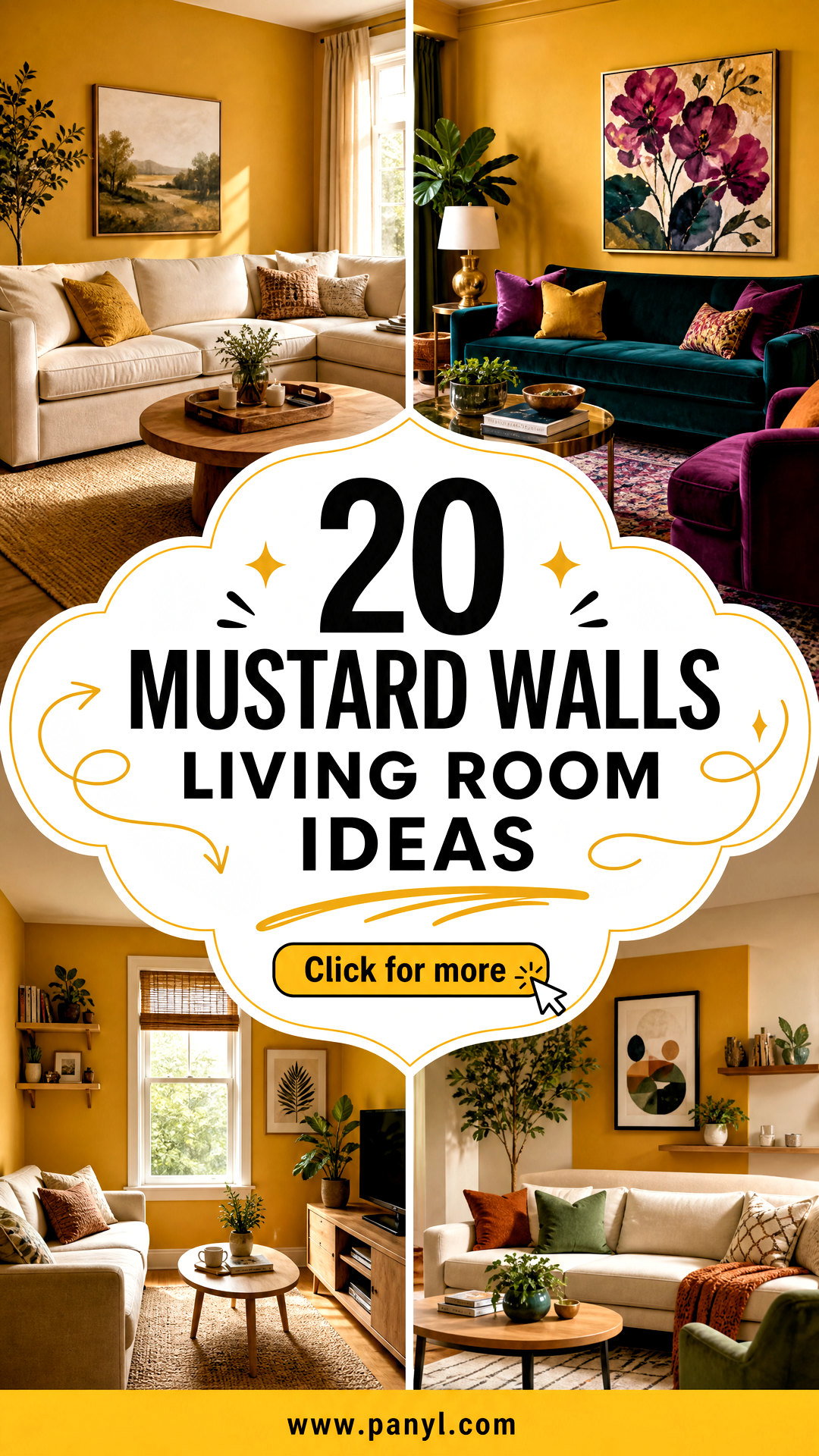 20 Mustard Walls Living Room Ideas for a Warm Cozy Makeover - 20 Mustard Walls Living Room Ideas for a Warm, Cozy Makeover