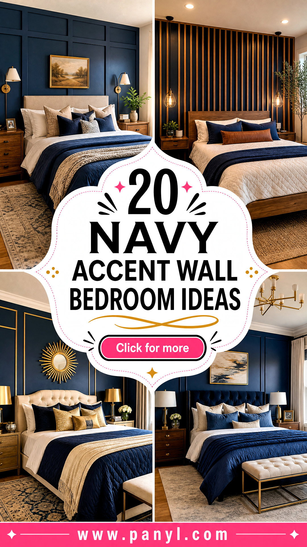 20 Navy Accent Wall Bedroom Ideas for a Cozy Chic Retreat - 20 Navy Accent Wall Bedroom Ideas for a Cozy, Chic Retreat
