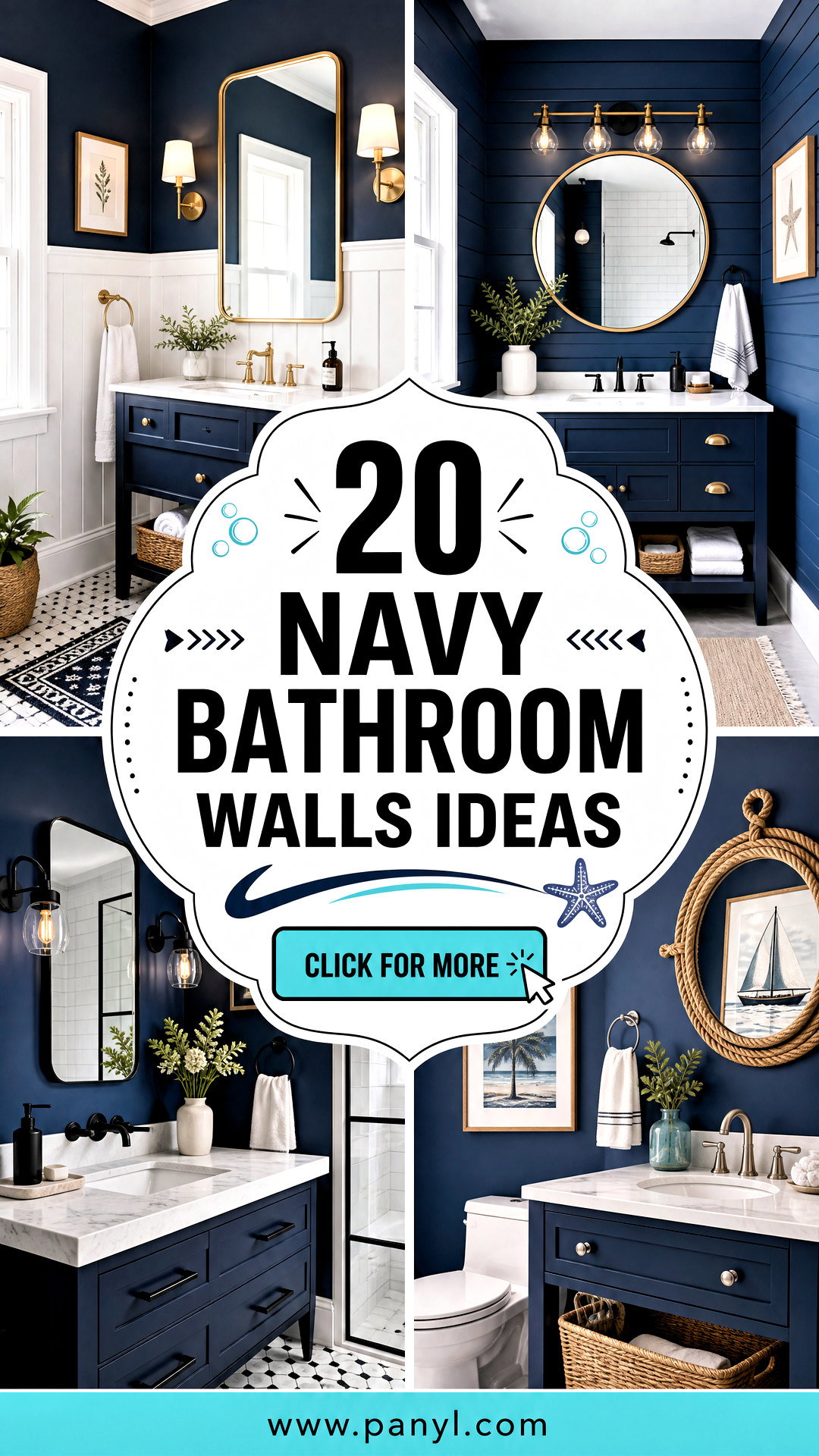 20 Navy Bathroom Walls for a Moody Modern Spa-Like Retreat - 20 Navy Bathroom Walls for a Moody, Modern Spa-Like Retreat