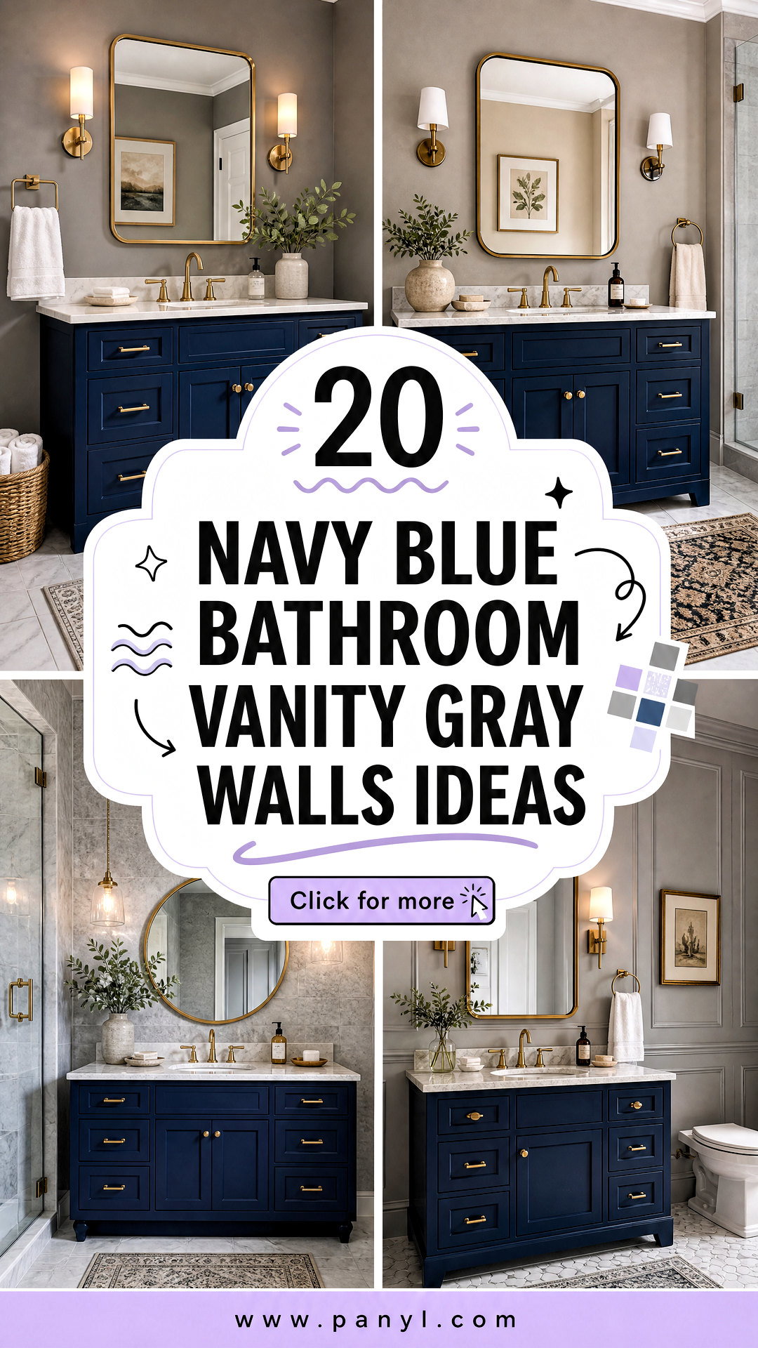 20 Navy Blue Bathroom Vanity Gray Walls Chic Spa-Like Pairings - 20 Navy Blue Bathroom Vanity Gray Walls: Chic Spa-Like Pairings