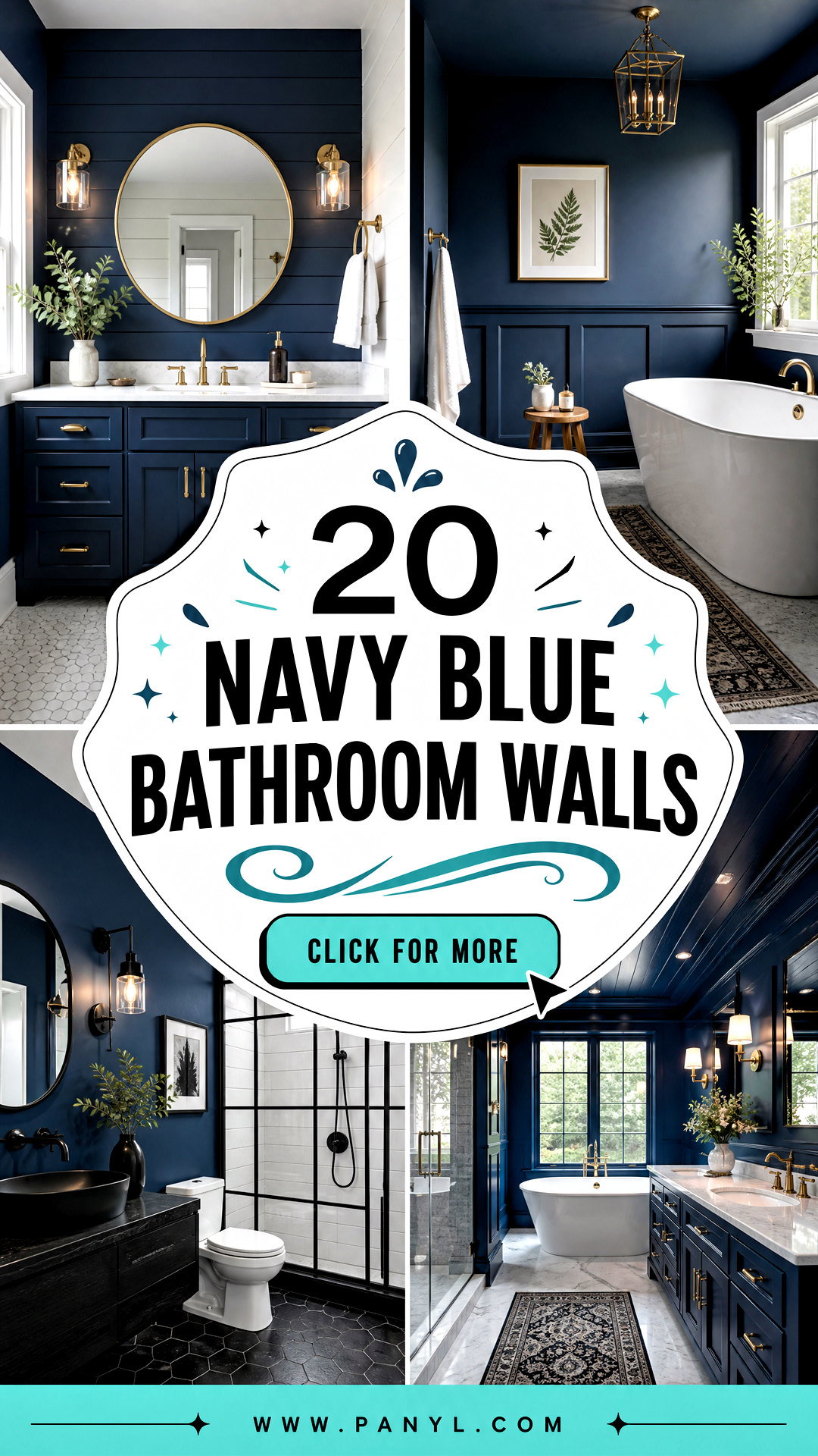 20 Navy Blue Bathroom Walls for a Bold Spa-Like Refresh - 20 Navy Blue Bathroom Walls for a Bold, Spa-Like Refresh