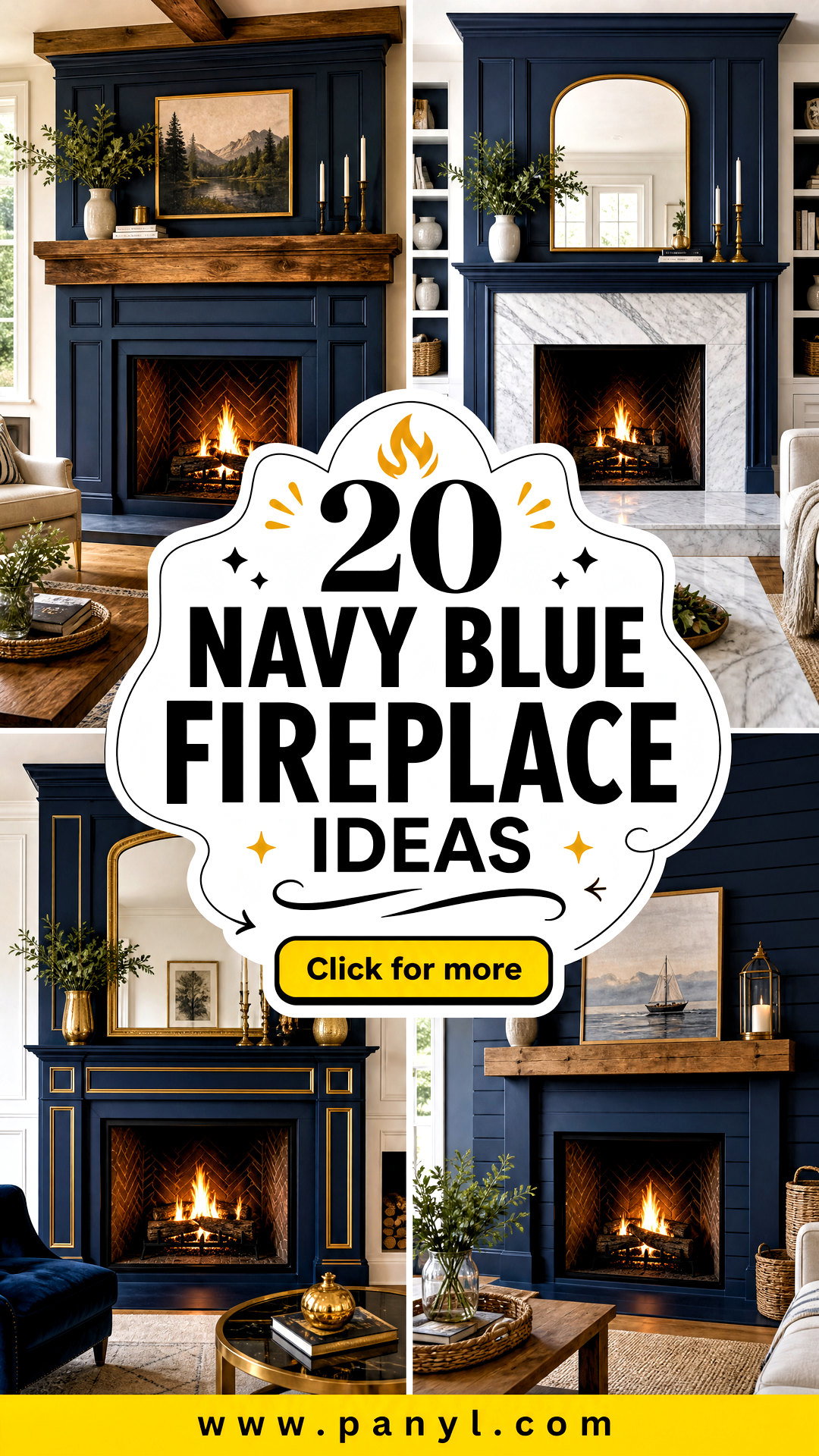 20 Navy Blue Fireplace Ideas for a Striking Cozy Update - 20 Navy Blue Fireplace Ideas for a Striking, Cozy Update