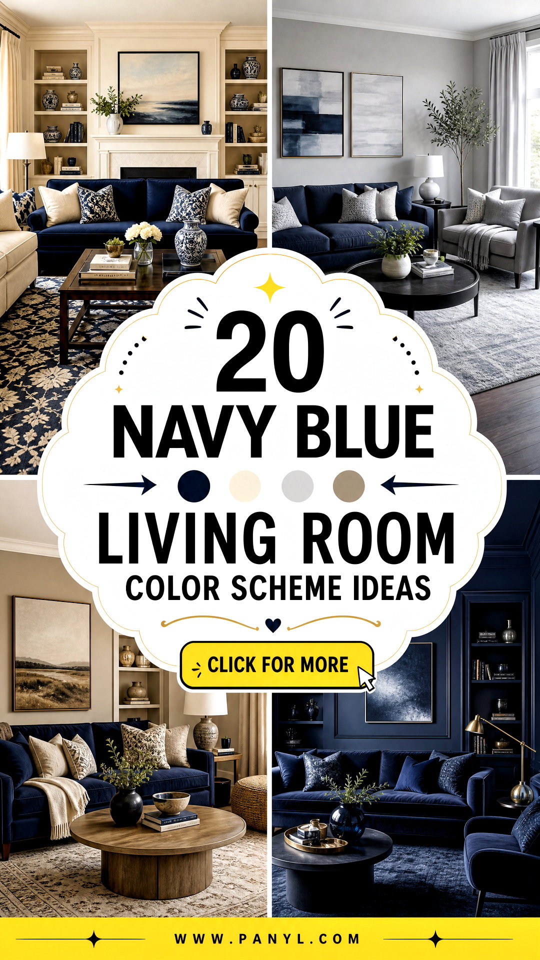 20 Navy Blue Living Room Color Scheme Ideas for a Polished Look - 20 Navy Blue Living Room Color Scheme Ideas for a Polished Look