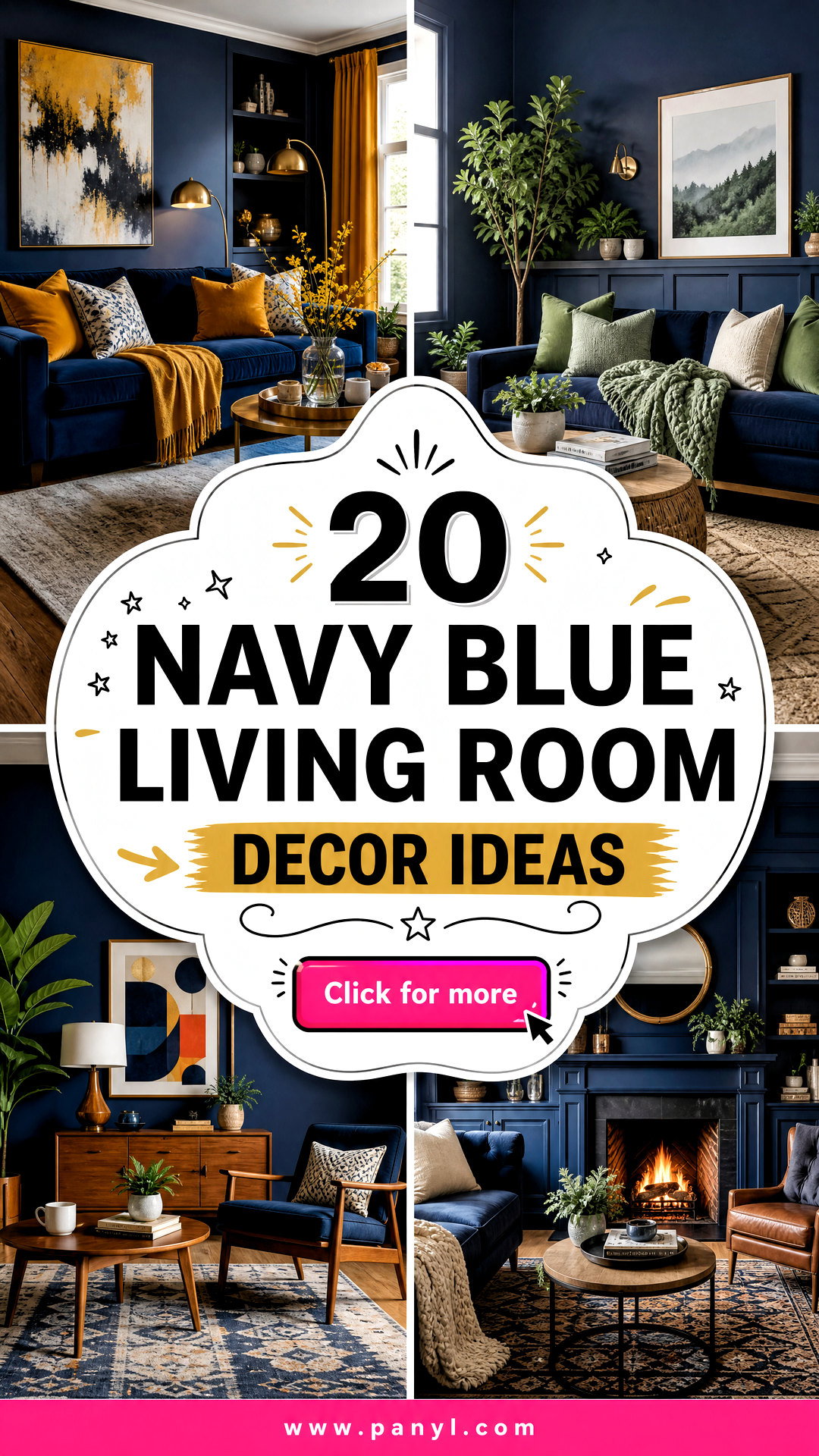 20 Navy Blue Living Room Decor Ideas for a Cozy Chic Retreat - 20 Navy Blue Living Room Decor Ideas for a Cozy, Chic Retreat