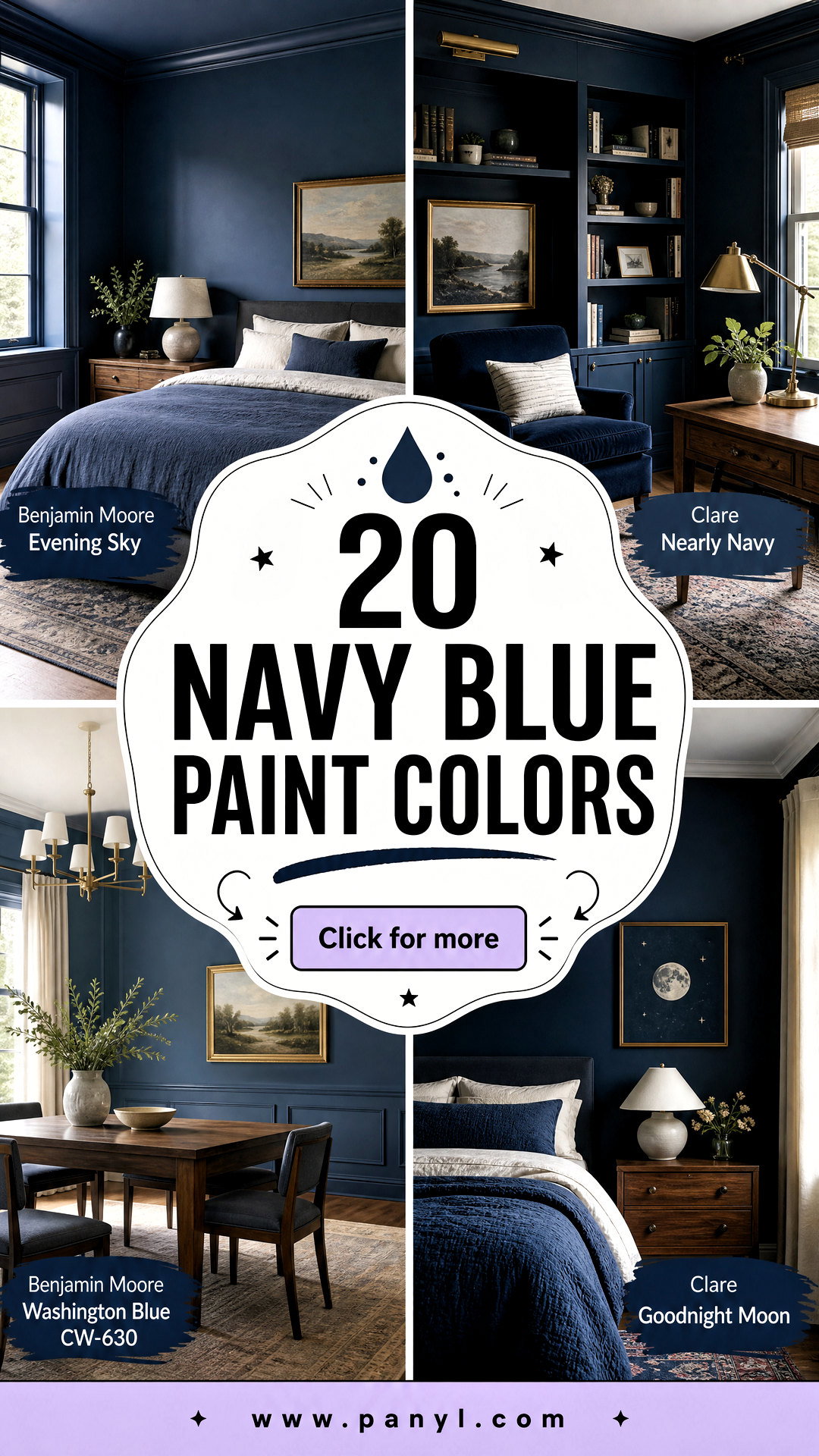 20 Navy Blue Paint Colors for Sophisticated Timeless Rooms - 20 Navy Blue Paint Colors for Sophisticated, Timeless Rooms