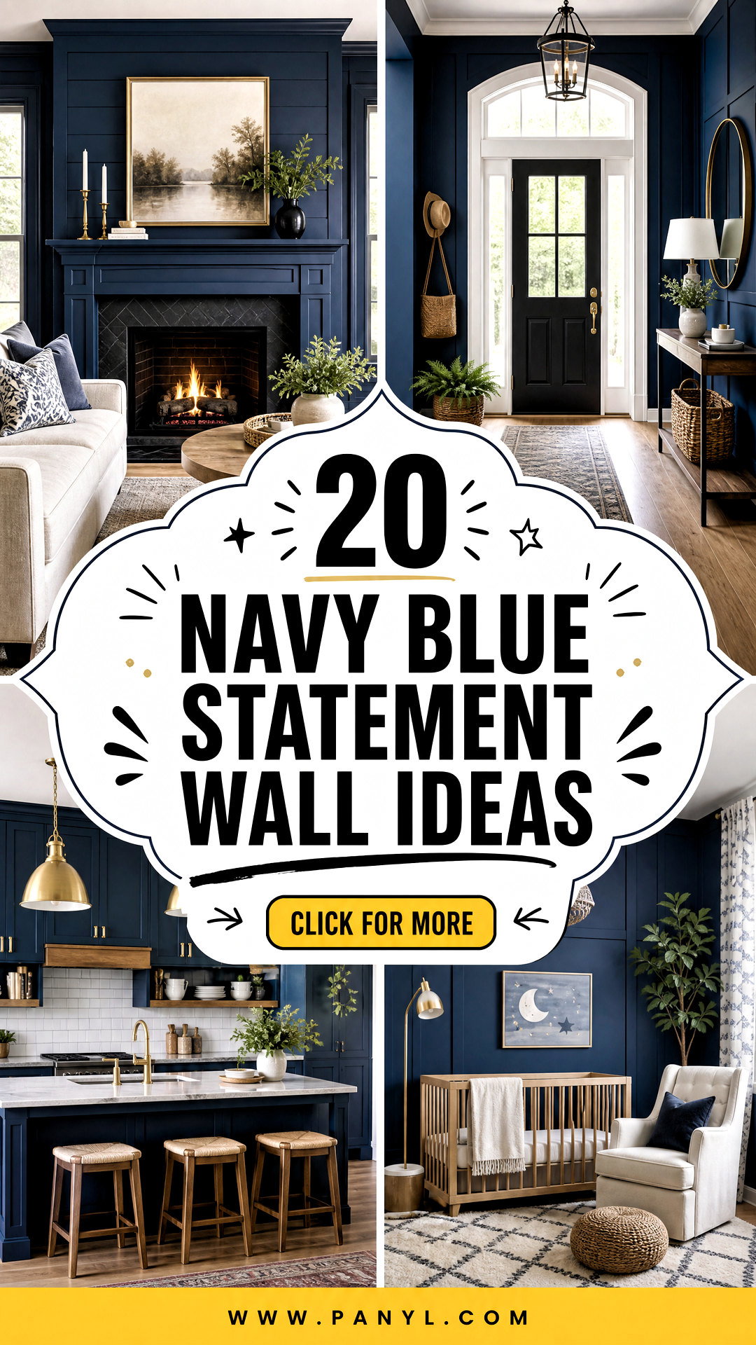 20 Navy Blue Statement Wall Ideas Bold Timeless Room Looks - 20 Navy Blue Statement Wall Ideas: Bold, Timeless Room Looks