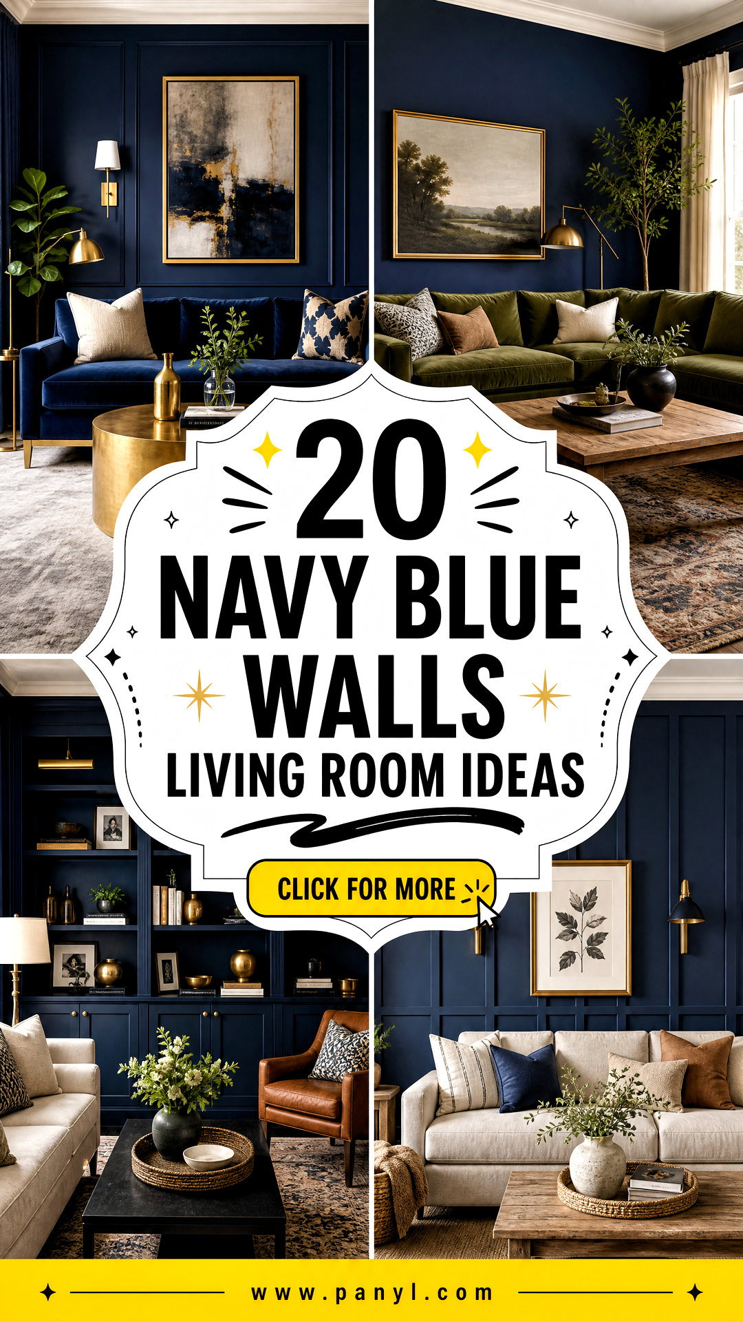 20 Navy Blue Walls Living Room Ideas for Cozy Dramatic Style - 20 Navy Blue Walls Living Room Ideas for Cozy, Dramatic Style