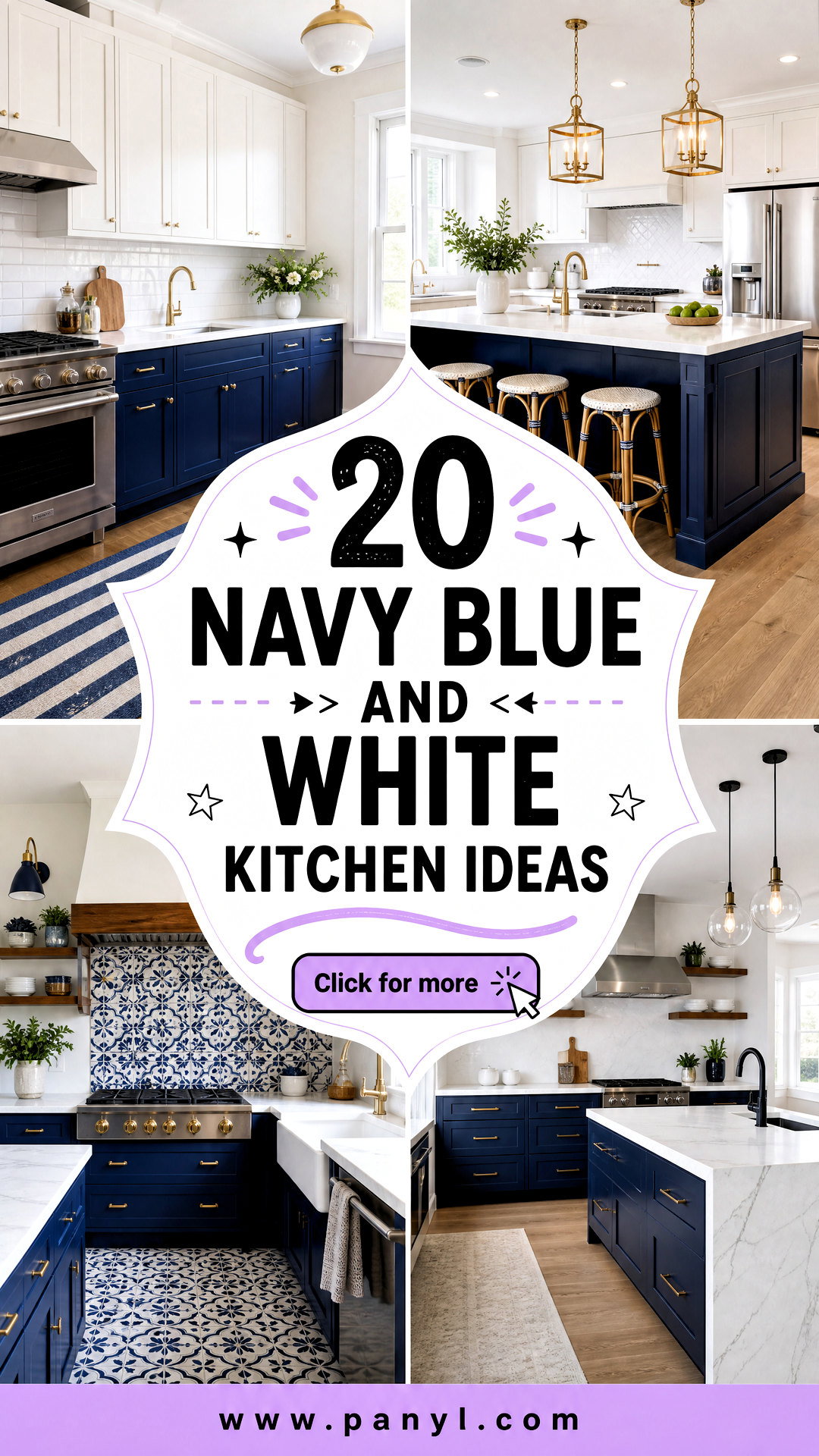 20 Navy Blue and White Kitchen Ideas for a Crisp Update - 20 Navy Blue and White Kitchen Ideas for a Crisp Update