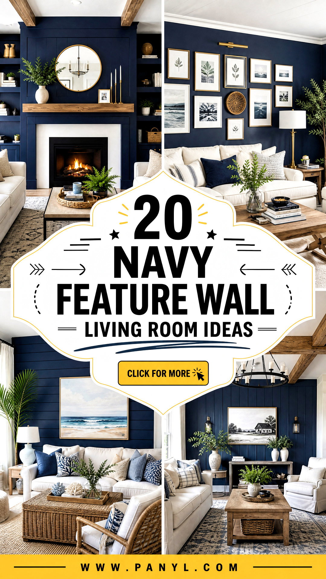 20 Navy Feature Wall Living Room Ideas for Bold Polished Style - 20 Navy Feature Wall Living Room Ideas for Bold, Polished Style