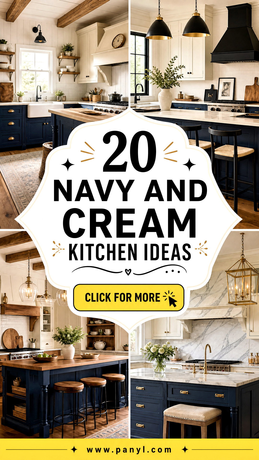 20 Navy and Cream Kitchen Ideas for a Soft Timeless Look - 20 Navy and Cream Kitchen Ideas for a Soft, Timeless Look