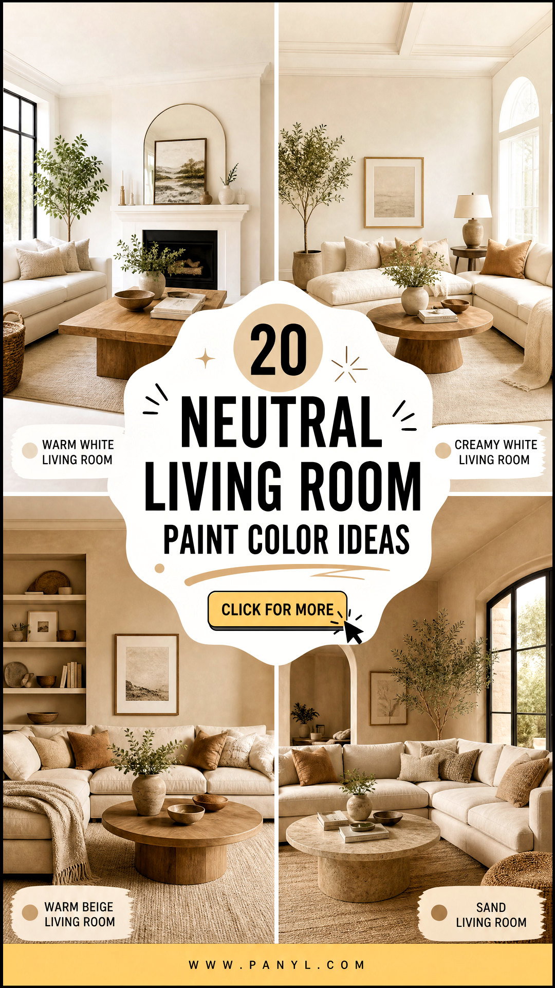 20 Neutral Living Room Paint Color Ideas for Cozy Style - 20 Neutral Living Room Paint Color Ideas for Cozy Style