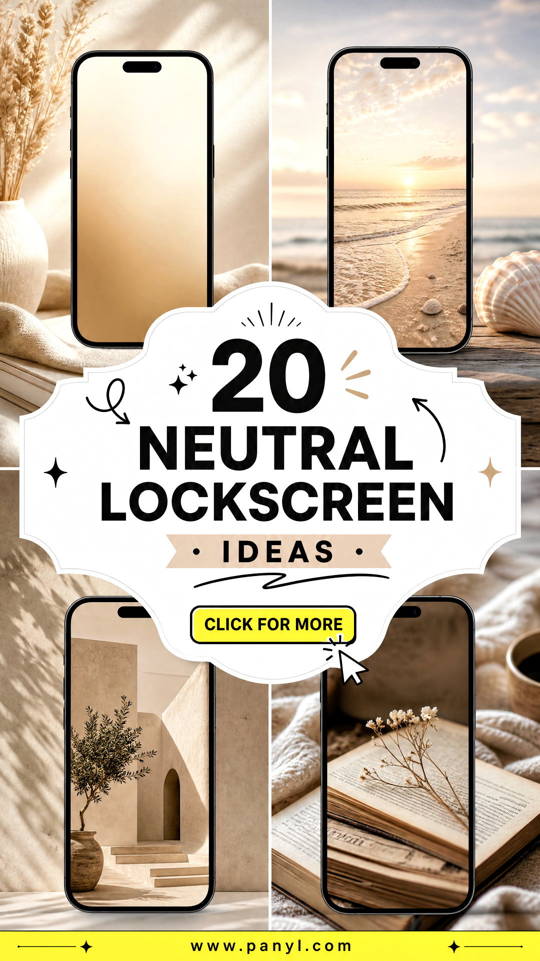 20 Neutral Lockscreen Ideas for a Calm Polished Smartphone - 20 Neutral Lockscreen Ideas for a Calm, Polished Smartphone