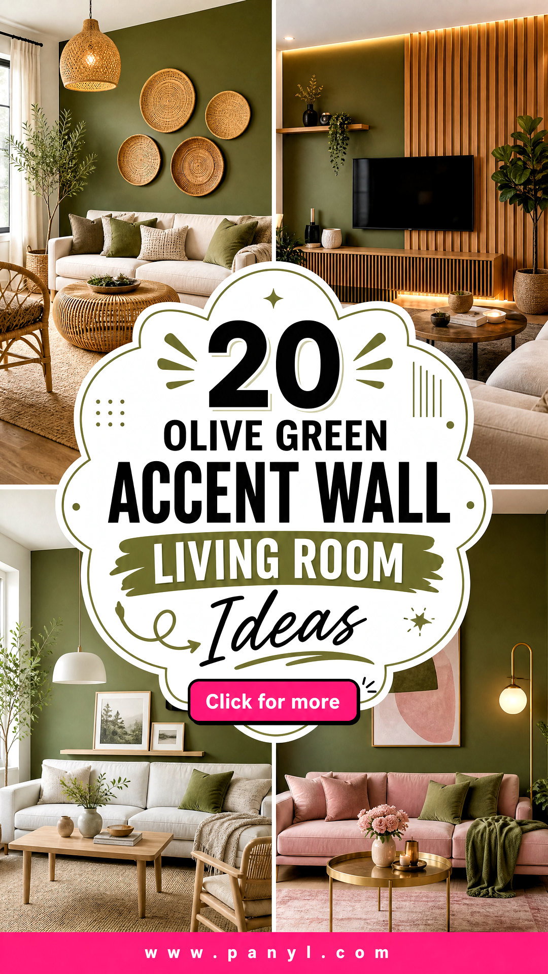 20 Olive Green Accent Wall Living Room Ideas for Cozy Style - 20 Olive Green Accent Wall Living Room Ideas for Cozy Style