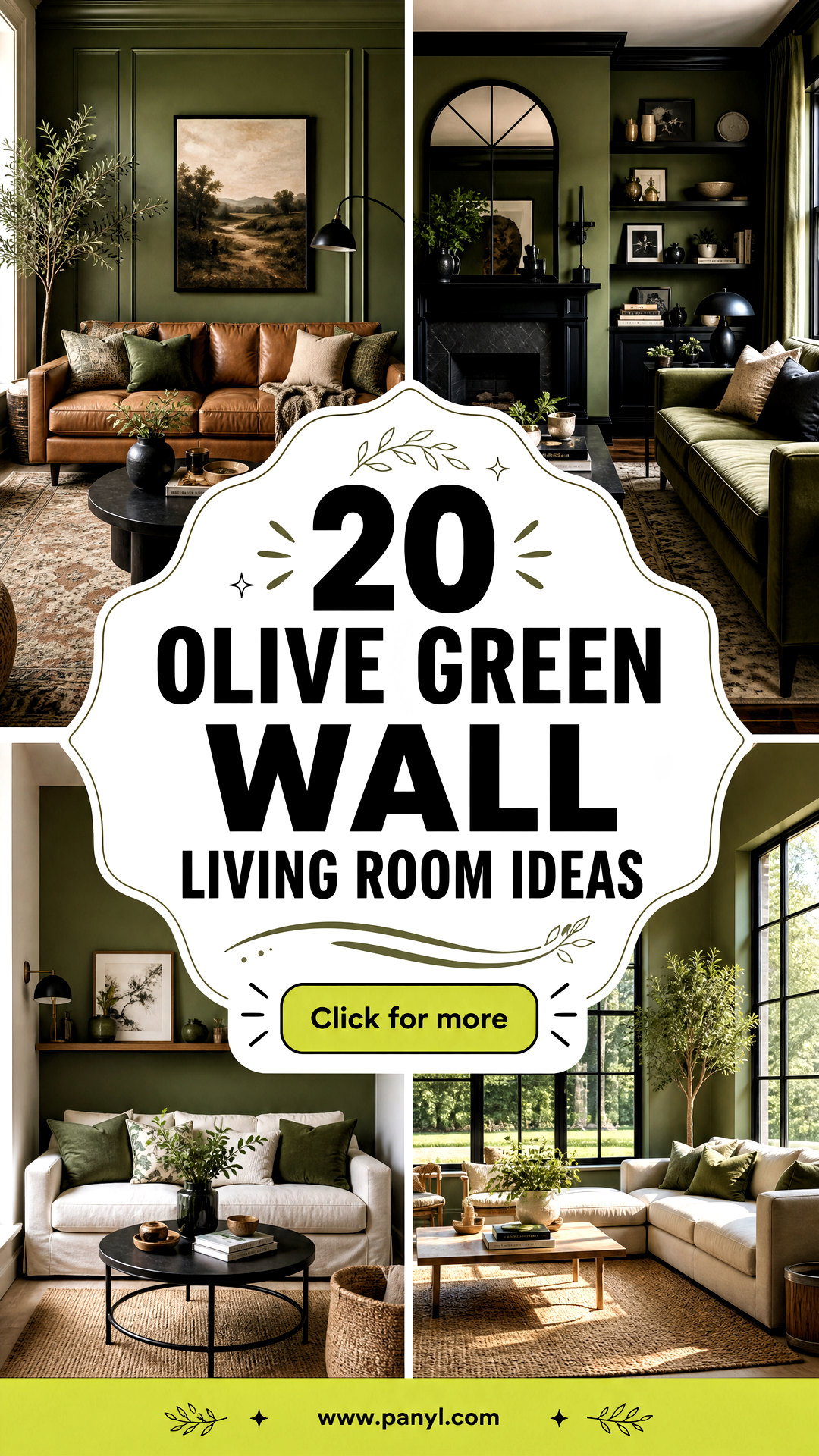 20 Olive Green Wall Living Room Ideas for a Calm Luxe Look - 20 Olive Green Wall Living Room Ideas for a Calm, Luxe Look