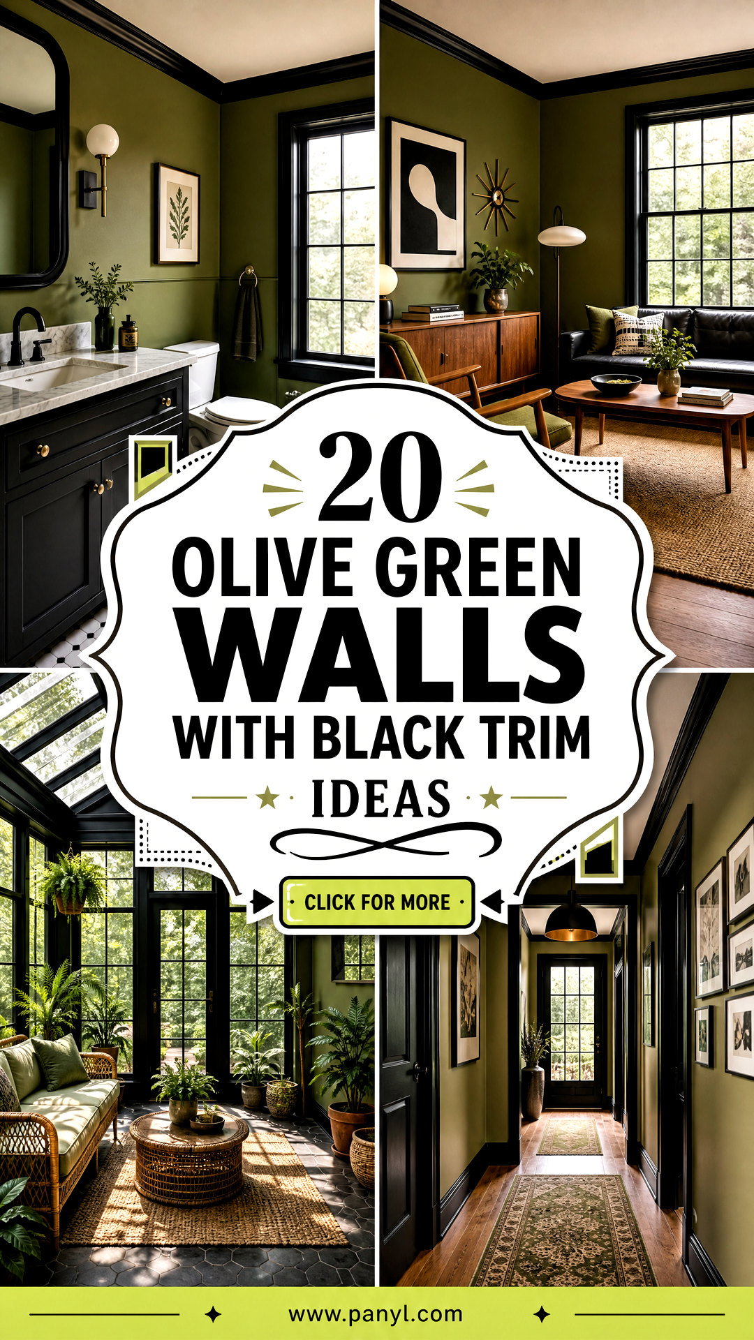20 Olive Green Walls With Black Trim Ideas for Bold Modern Homes - 20 Olive Green Walls With Black Trim Ideas for Bold Modern Homes