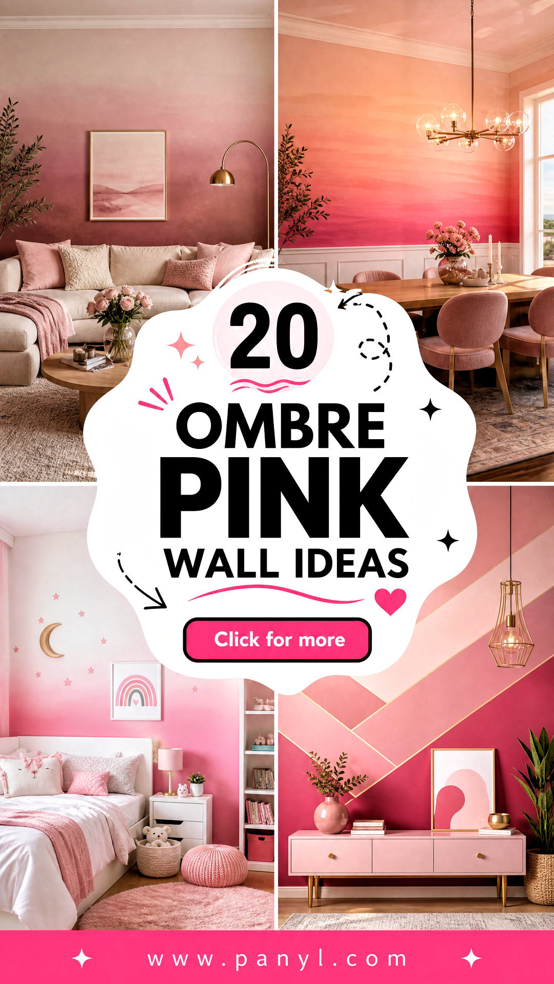 20 Ombre Pink Wall Ideas for Dreamy Creative Modern Bedrooms - 20 Ombre Pink Wall Ideas for Dreamy, Creative Modern Bedrooms