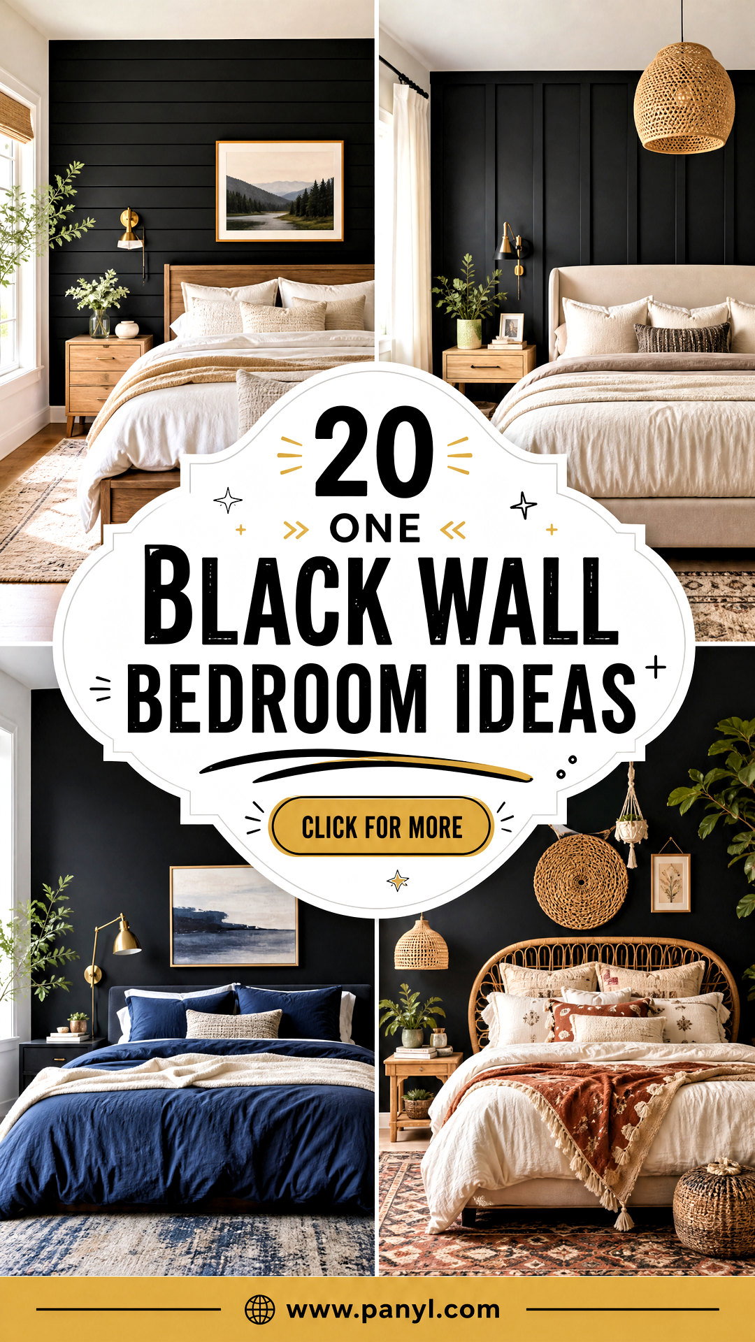 20 One Black Wall Bedroom Ideas for a Bold Yet Balanced Update - 20 One Black Wall Bedroom Ideas for a Bold Yet Balanced Update