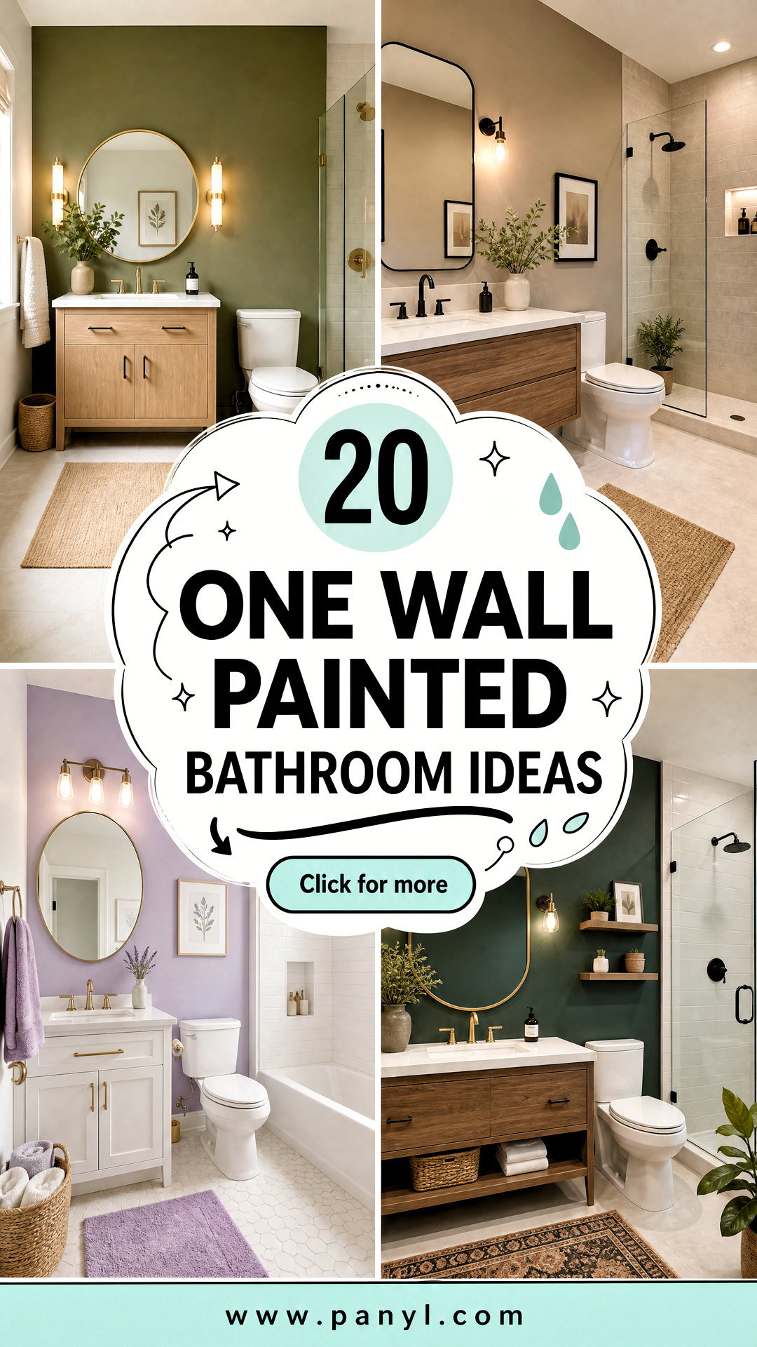 20 One Wall Painted Bathroom Ideas for a Chic Easy Refresh - 20 One Wall Painted Bathroom Ideas for a Chic, Easy Refresh
