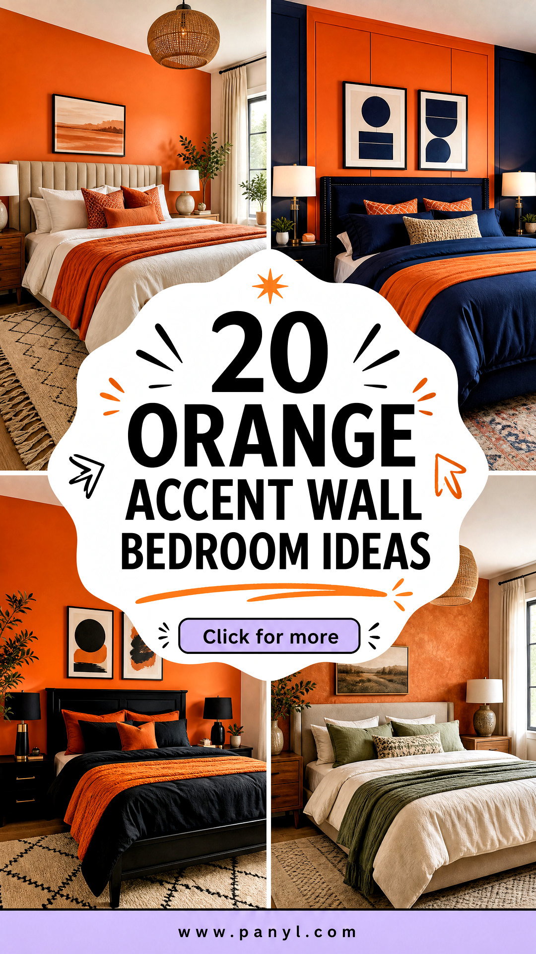 20 Orange Accent Wall Bedroom Ideas for a Stylish Refresh - 20 Orange Accent Wall Bedroom Ideas for a Stylish Refresh