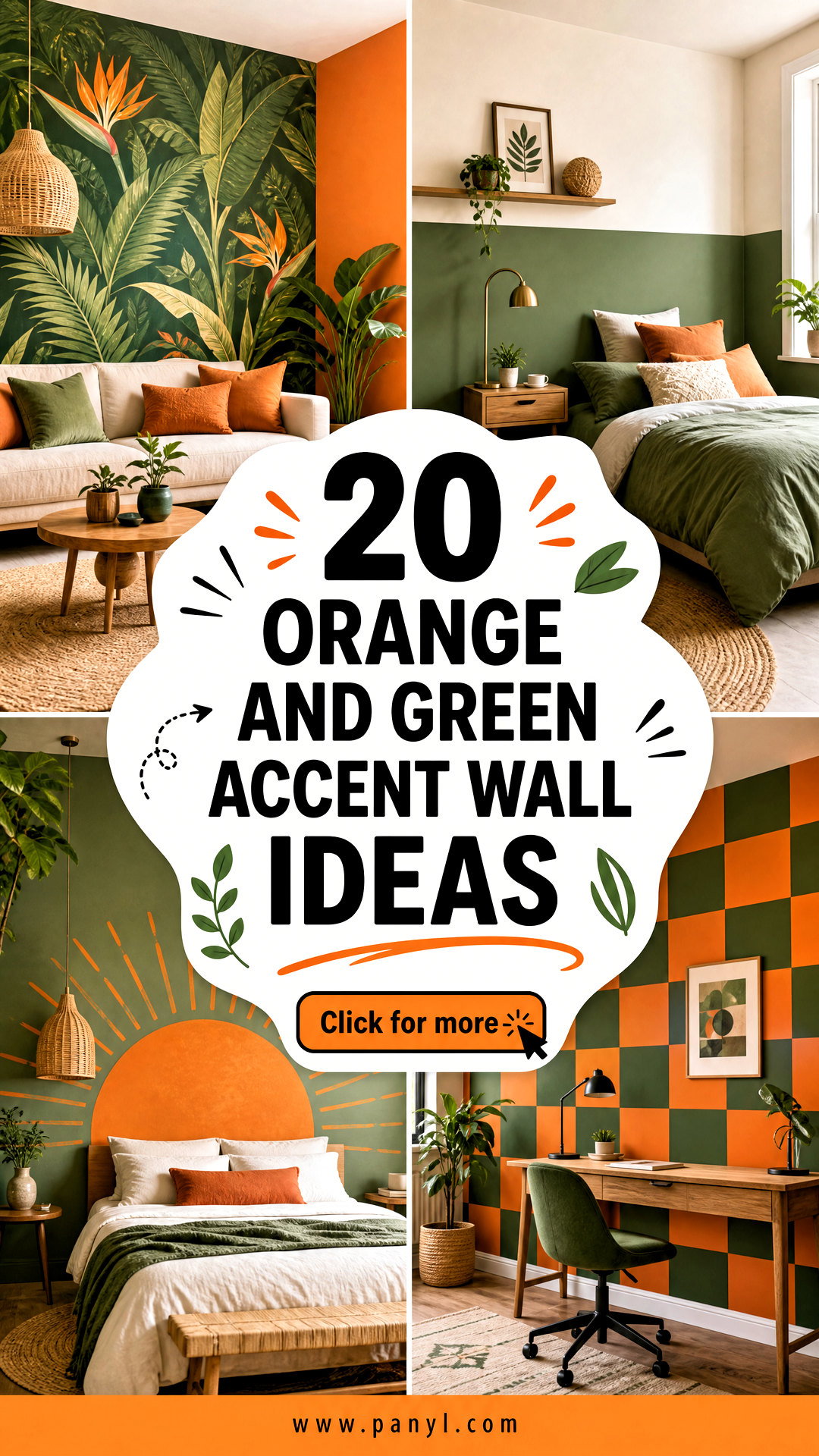 20 Orange And Green Accent Wall Ideas for Bold Modern Homes - 20 Orange And Green Accent Wall Ideas for Bold Modern Homes
