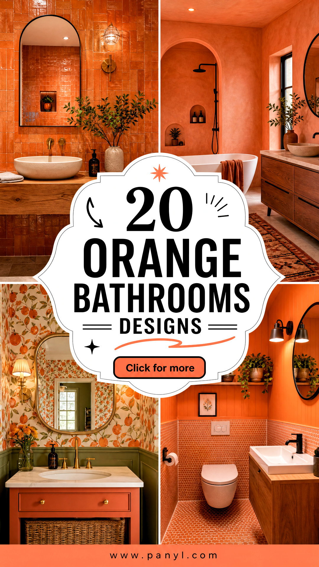 20 Orange Bathrooms Designs for a Bright Playful Refresh - 20 Orange Bathrooms Designs for a Bright, Playful Refresh