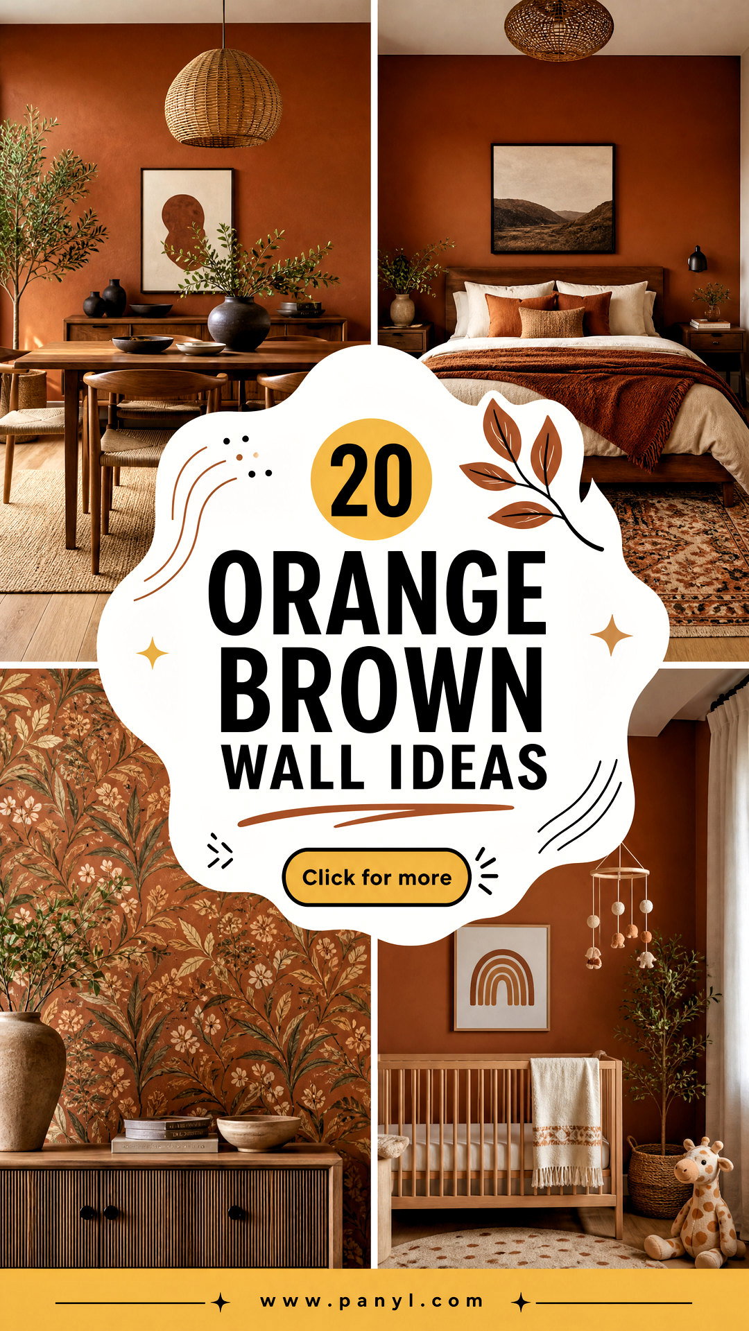 20 Orange Brown Wall Ideas for Warm Earthy Modern Rooms - 20 Orange Brown Wall Ideas for Warm, Earthy Modern Rooms