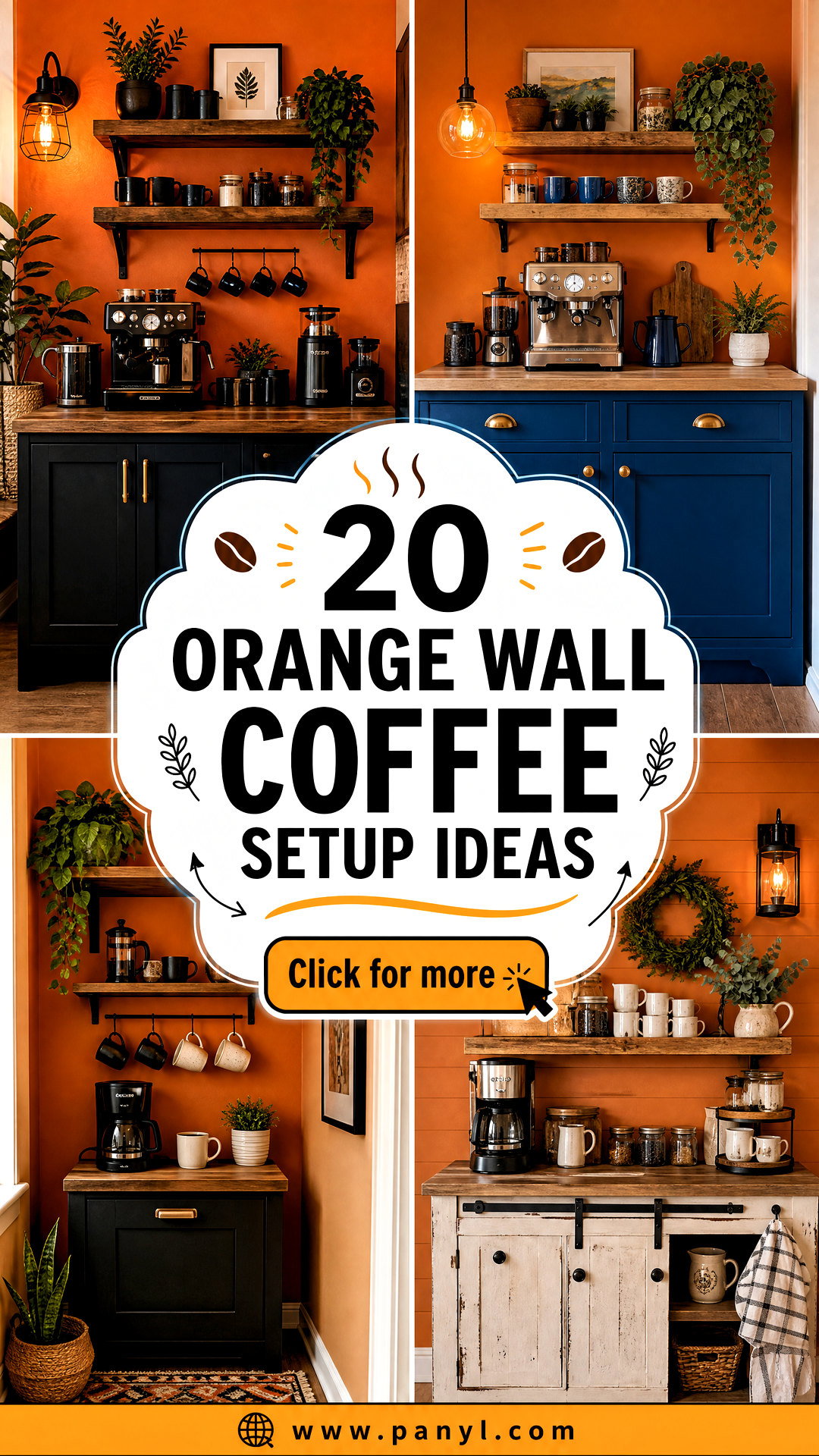 20 Orange Wall Coffee Setup Ideas for Cozy Stylish Home Cafes - 20 Orange Wall Coffee Setup Ideas for Cozy, Stylish Home Cafés
