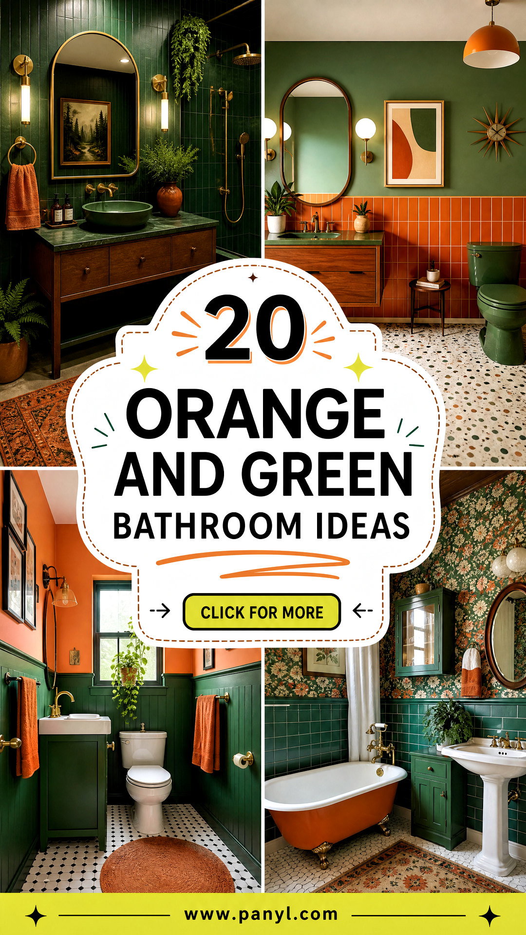 20 Orange and Green Bathroom Ideas for a Bold Fresh Look - 20 Orange and Green Bathroom Ideas for a Bold, Fresh Look