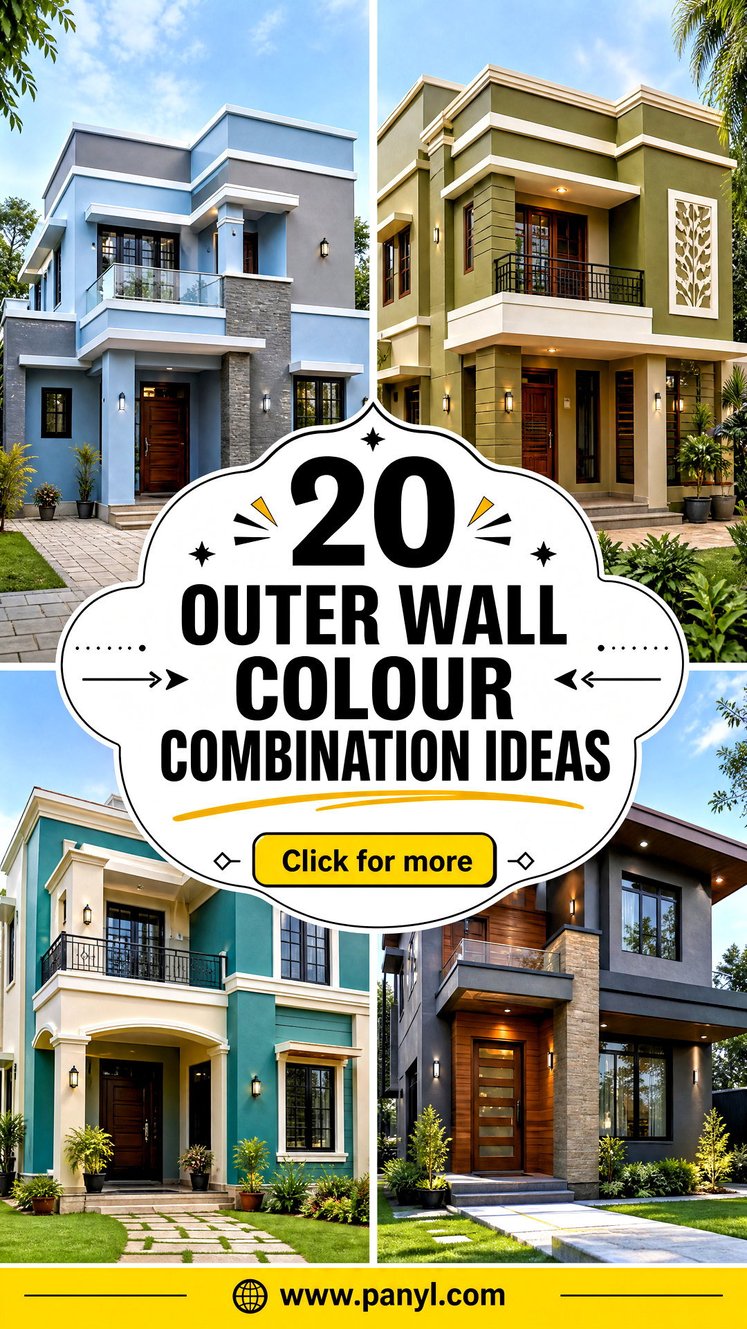 20 Outer Wall Colour Combination Ideas for Standout Homes - 20 Outer Wall Colour Combination Ideas for Standout Homes
