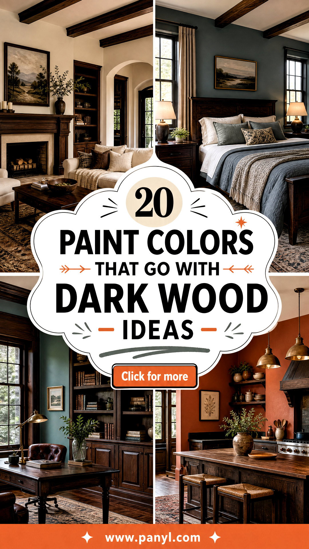 20 Paint Colors That Go With Dark Wood Ideas for Cozy Rooms - 20 Paint Colors That Go With Dark Wood Ideas for Cozy Rooms